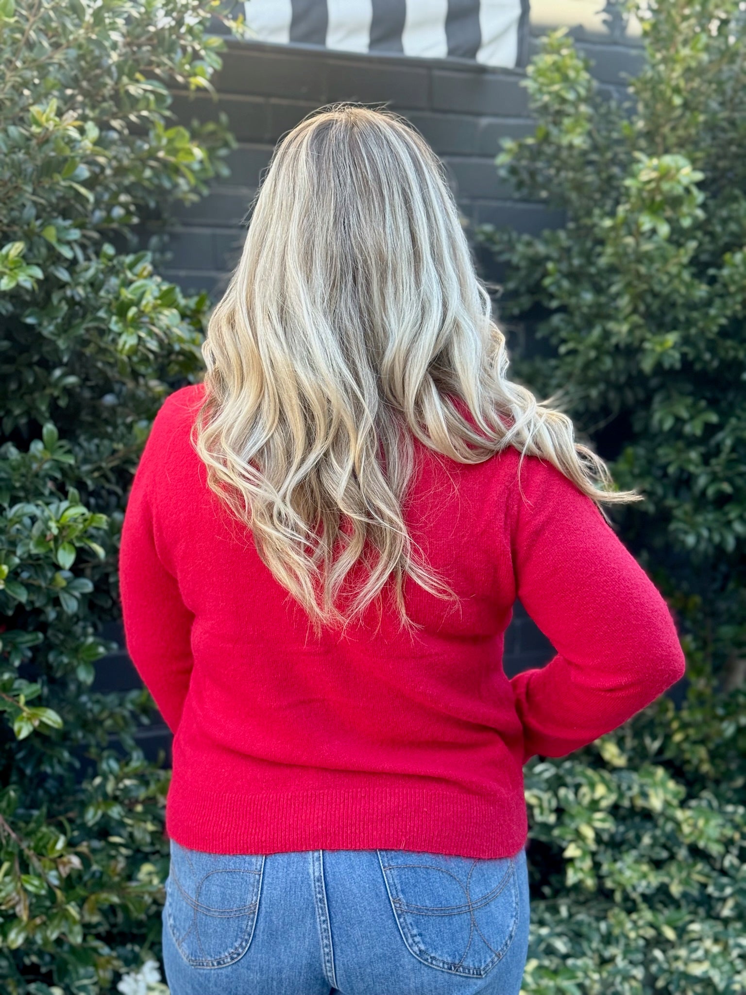 Haywood Button Down Cardi - Scarlet