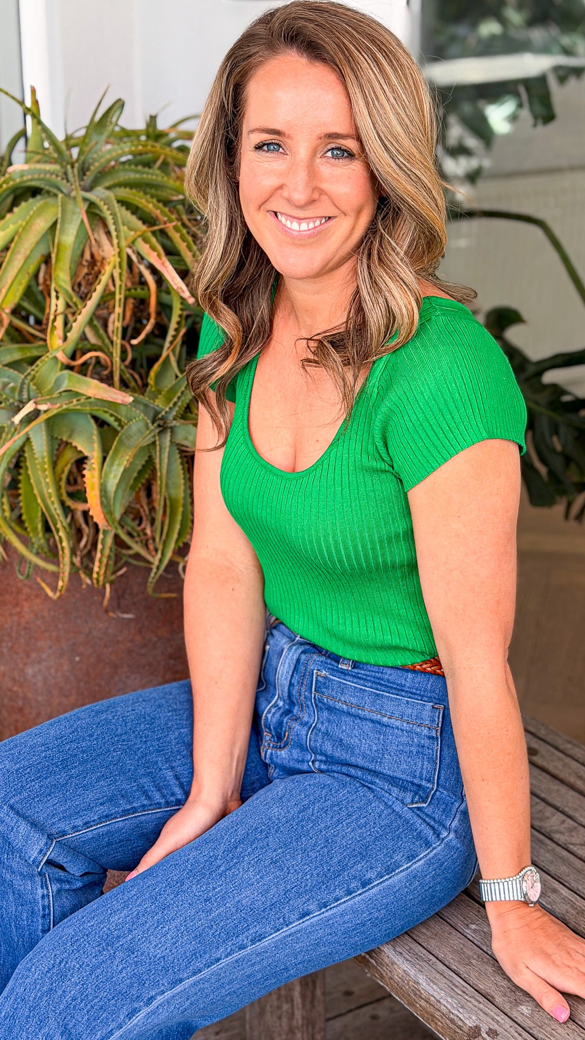 Adele Knit T-Shirt - Green