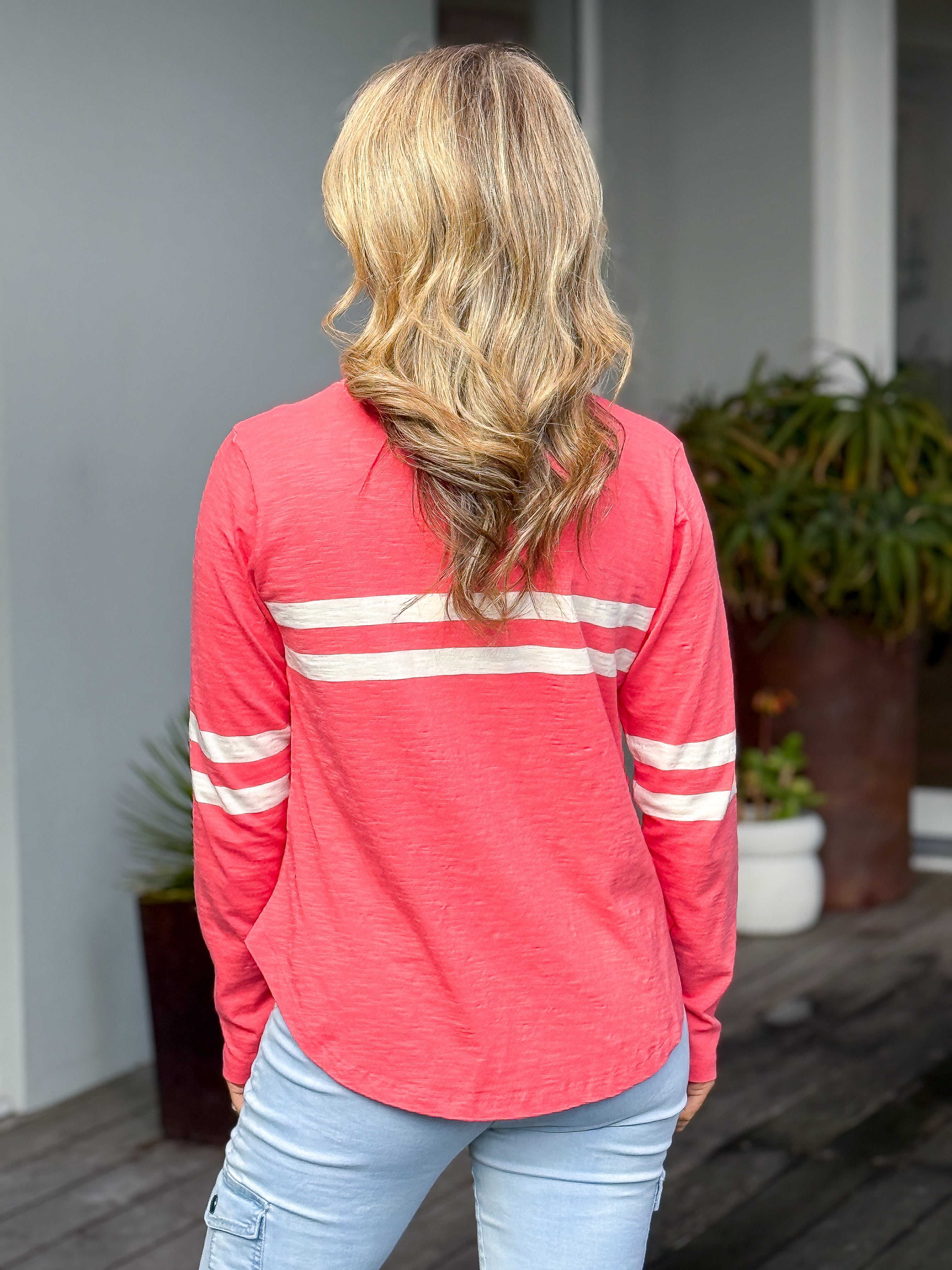 Adora Long Sleeve Tee - Cosy Coral