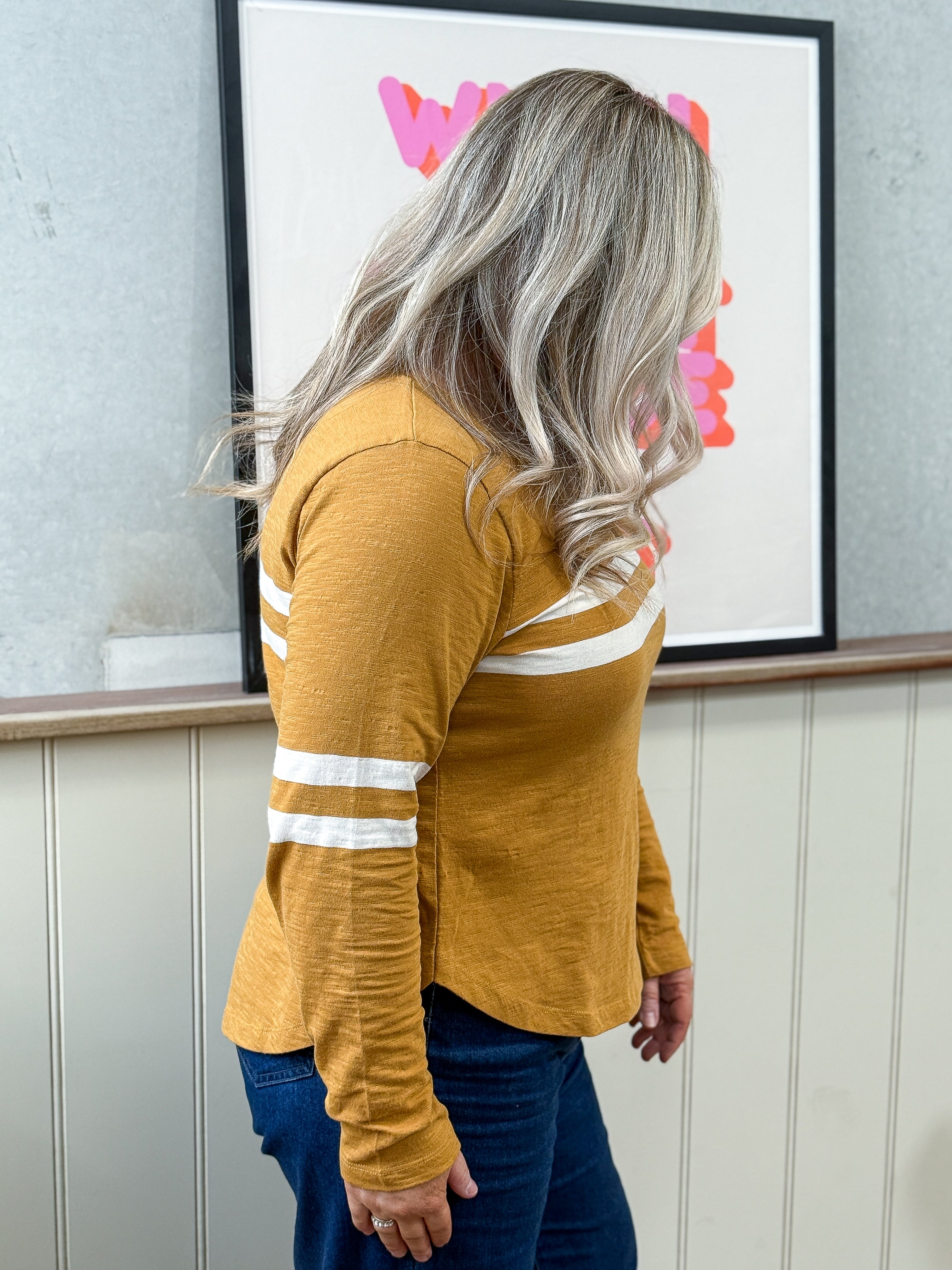 Adora Long Sleeve Tee - Dijon