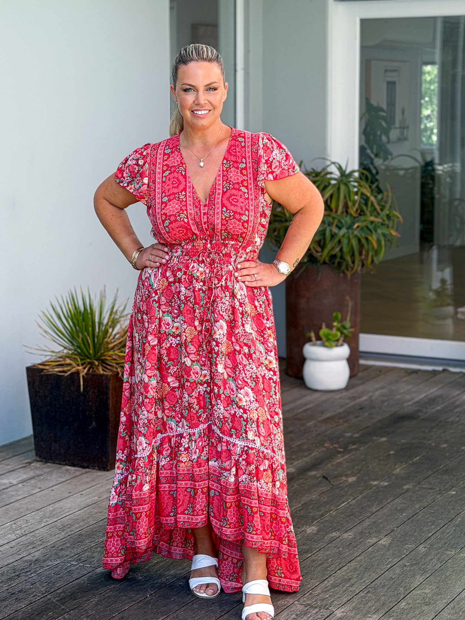 Aurelia Maxi Dress - Red