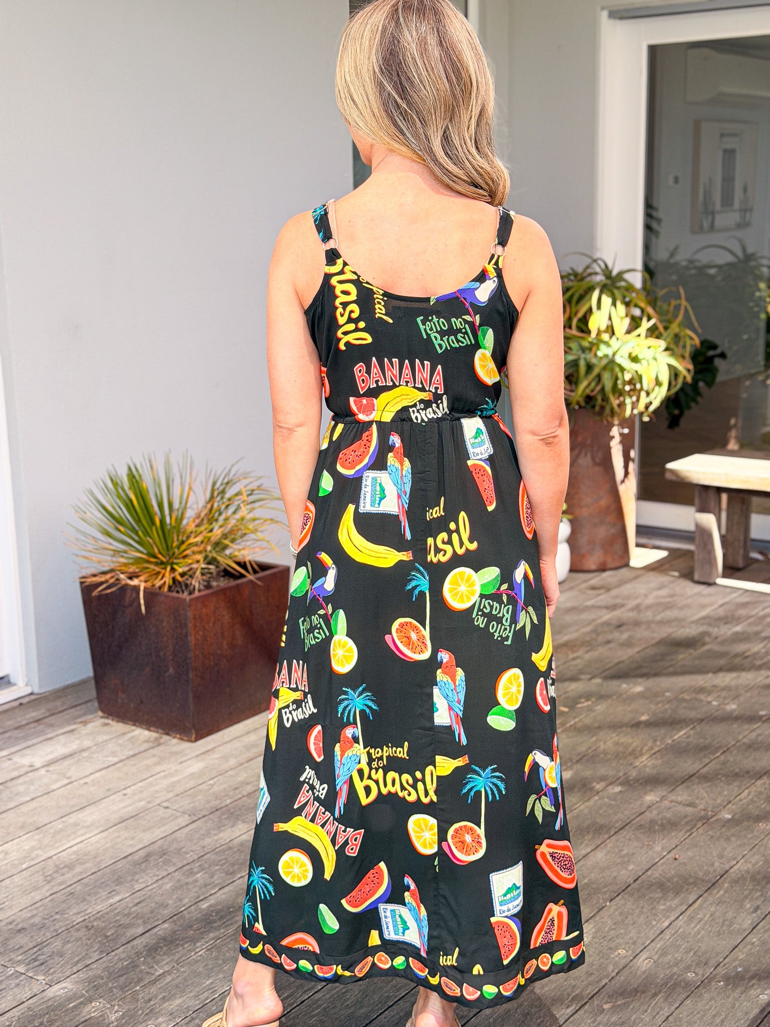 Cabana Tie Dress - Brasil Black