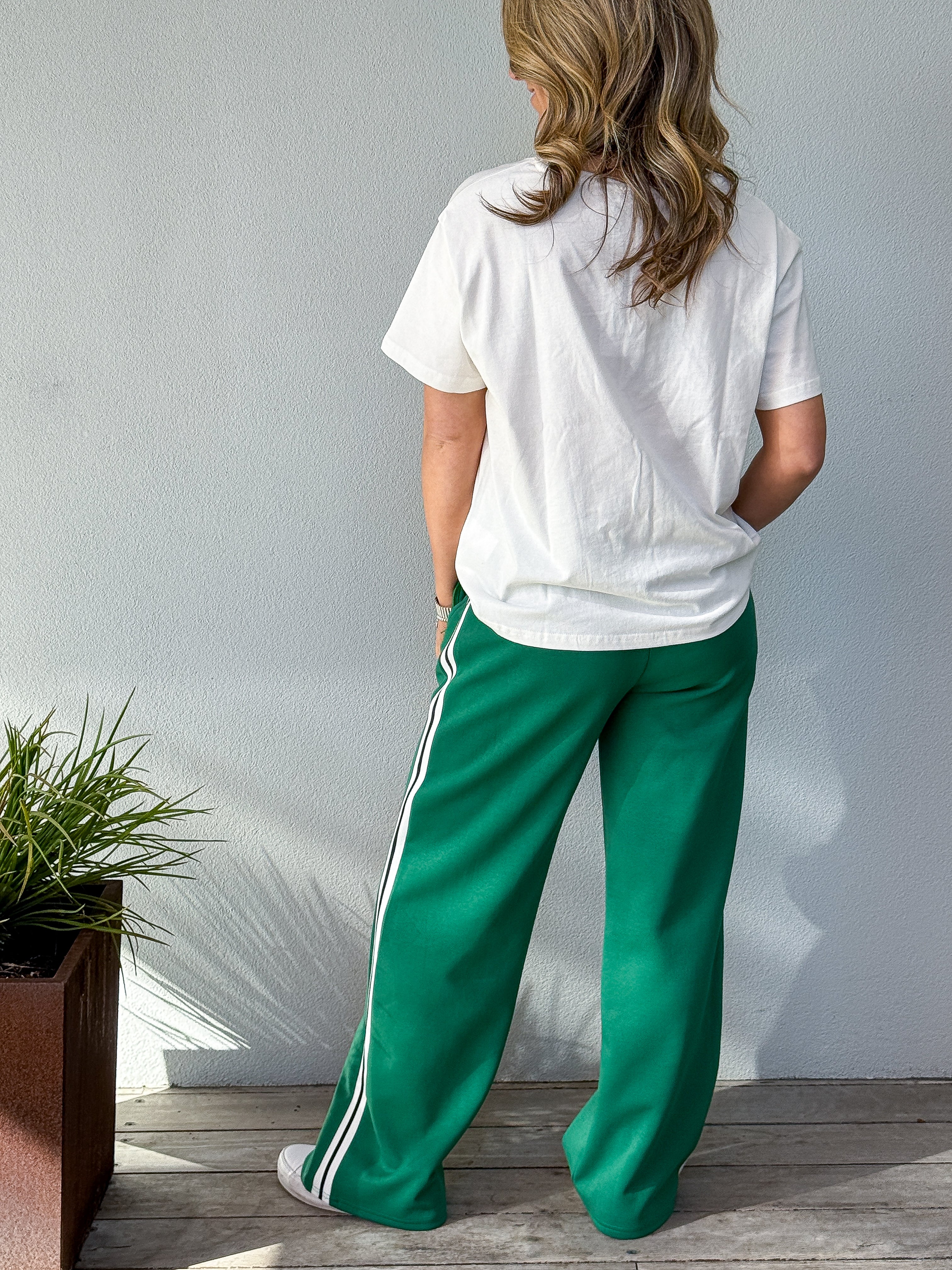 Camilla Pant Jade - White Stripe
