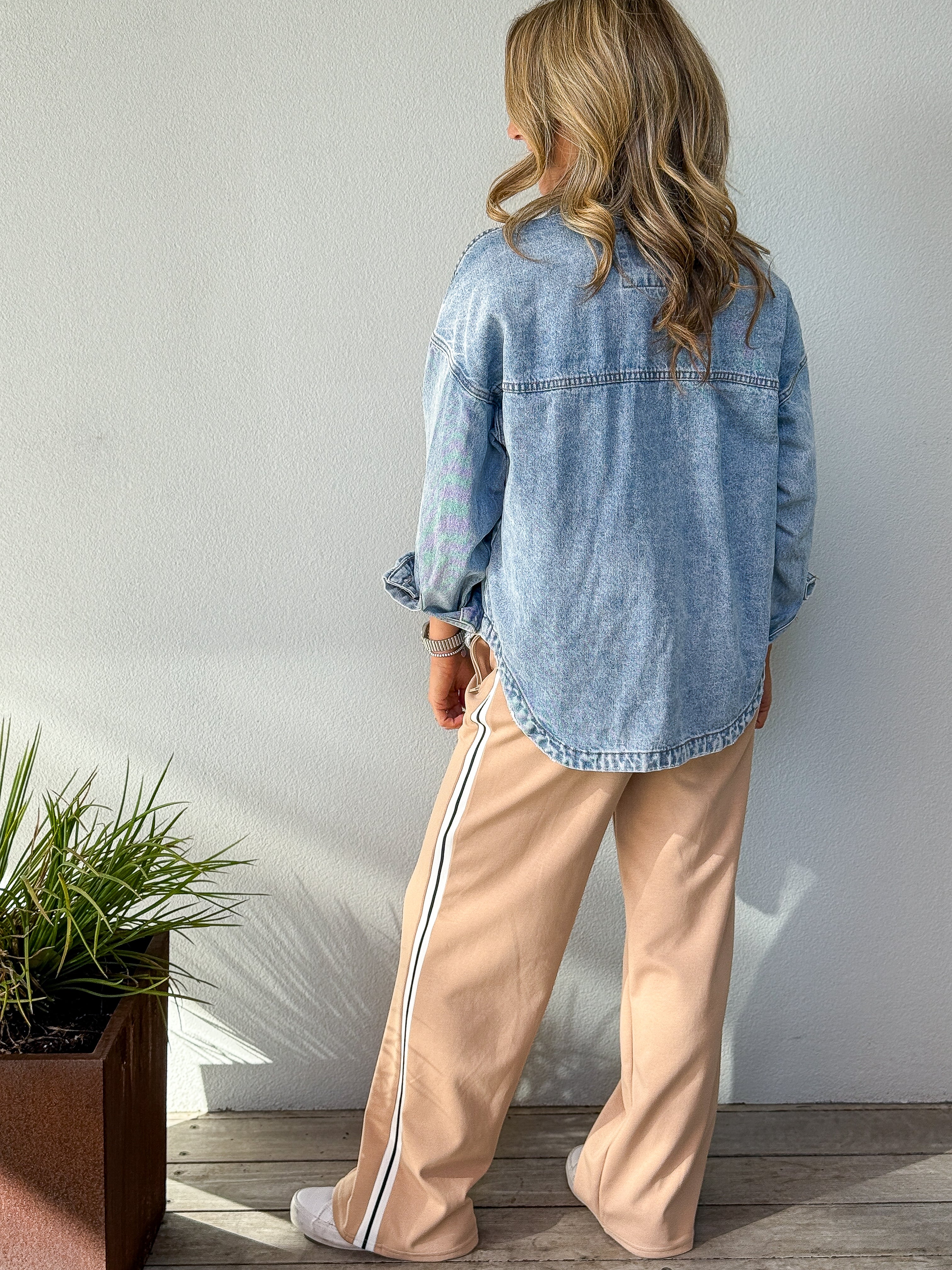 Camilla Pant Camel - White Stripe