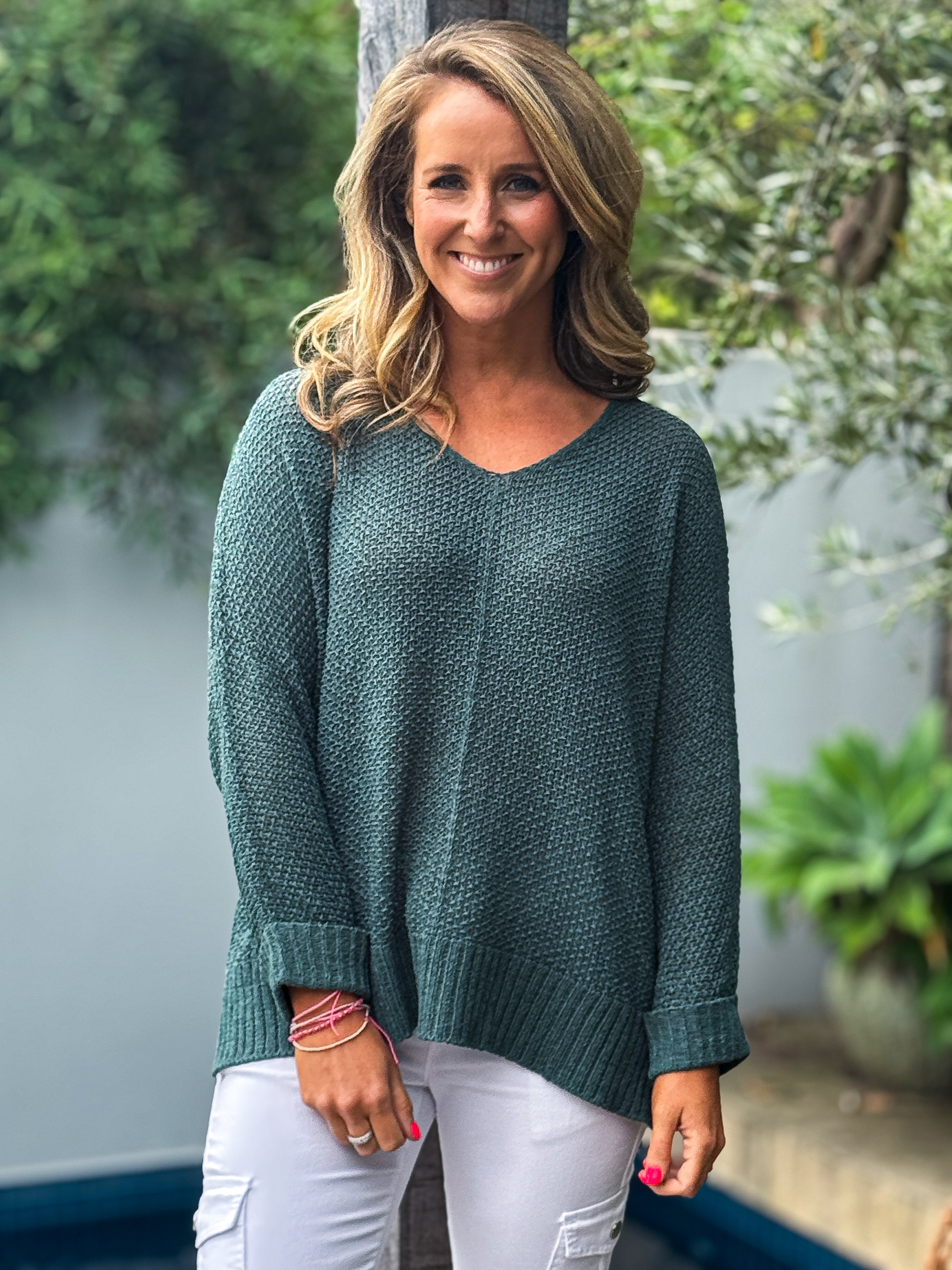 Cassie Slouchy Knit Jumper - Moss Green