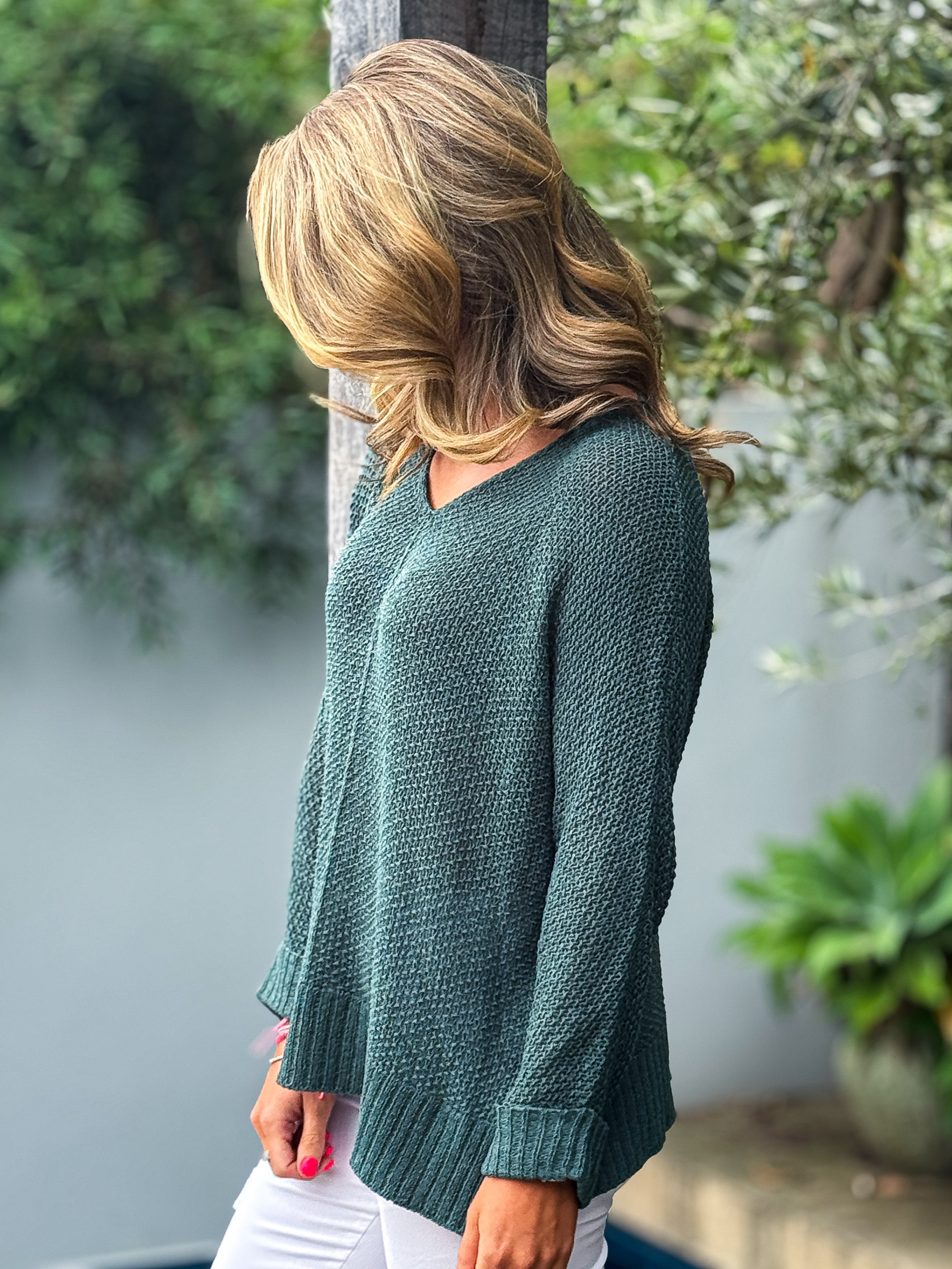 Cassie Slouchy Knit Jumper - Moss Green