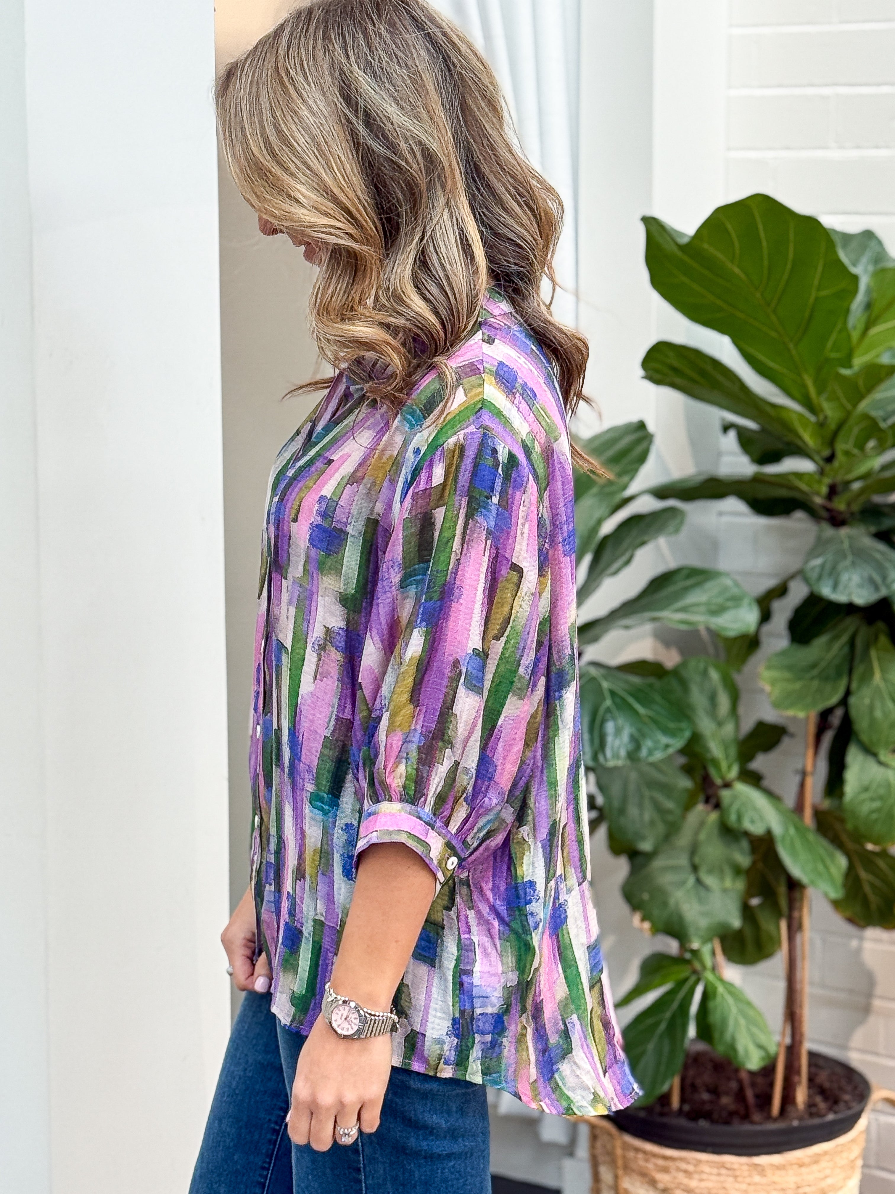 Chloe Blouse - Multi Pink