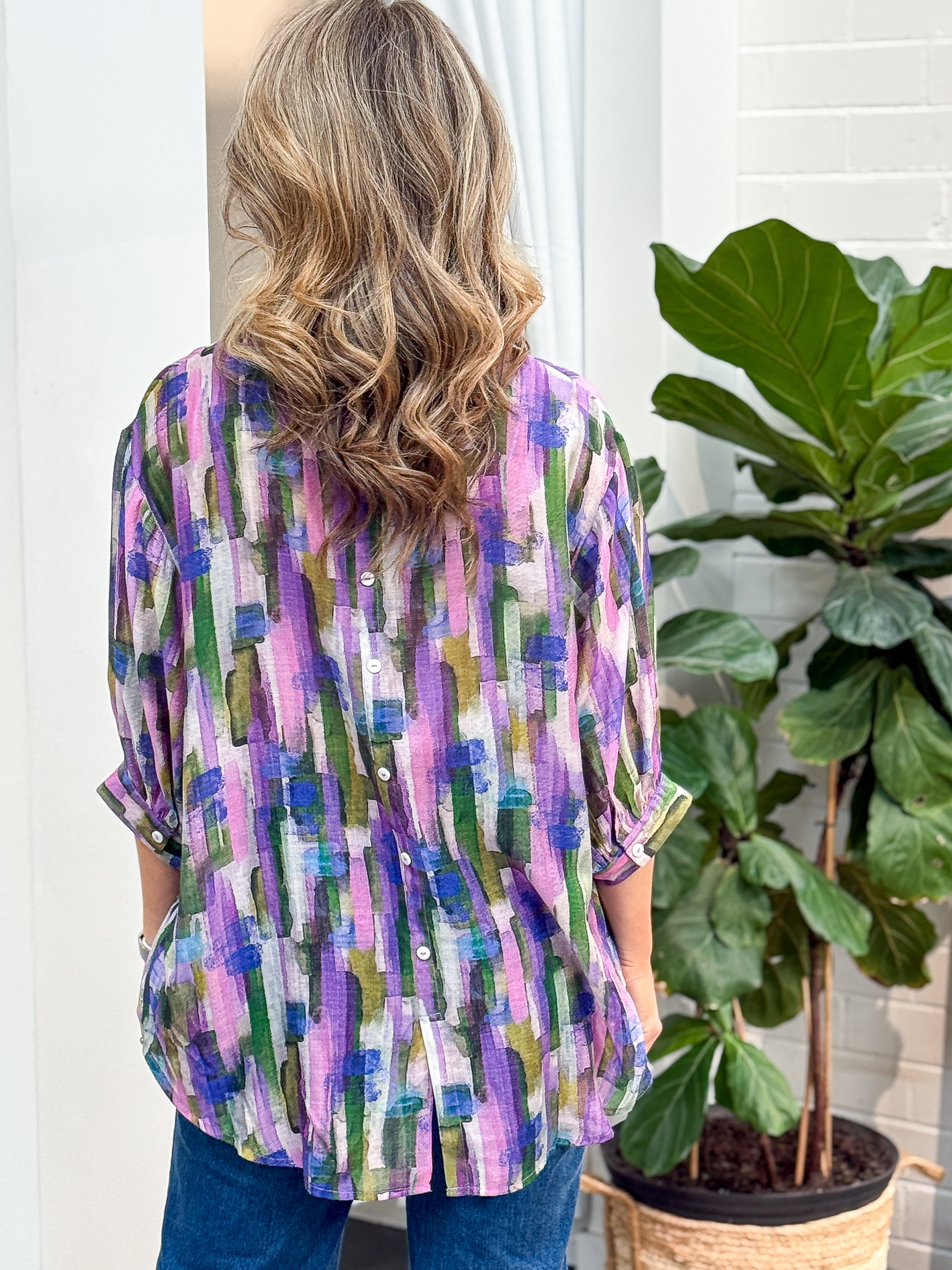 Chloe Blouse - Multi Pink
