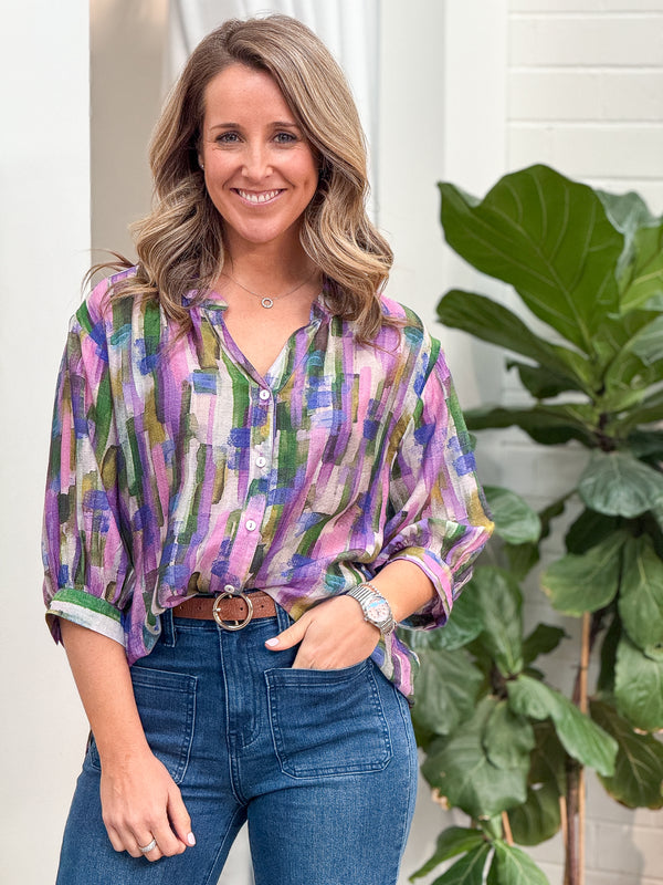 Chloe Blouse - Multi Pink