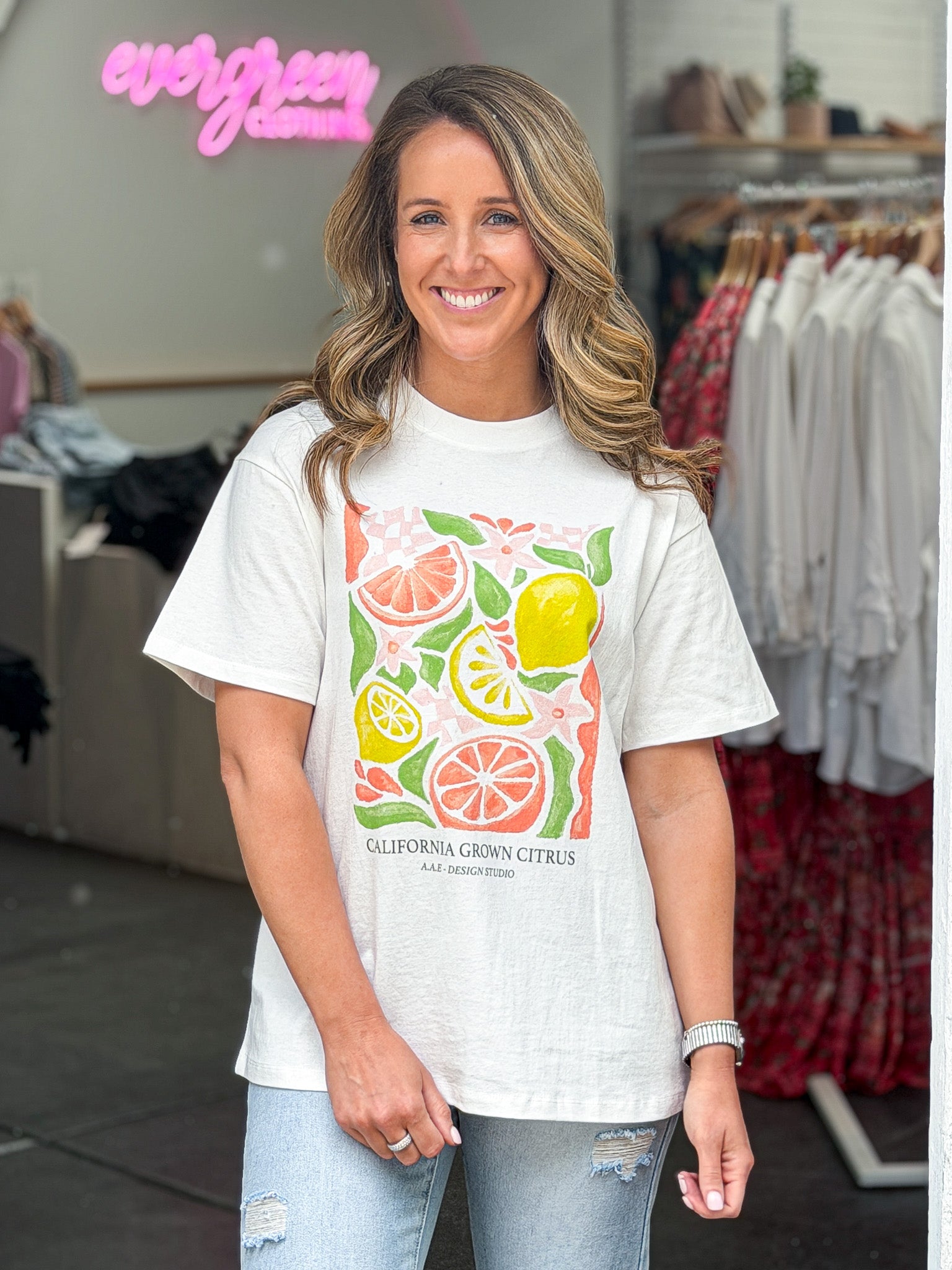 Citrus Relaxed Tee - Vintage White