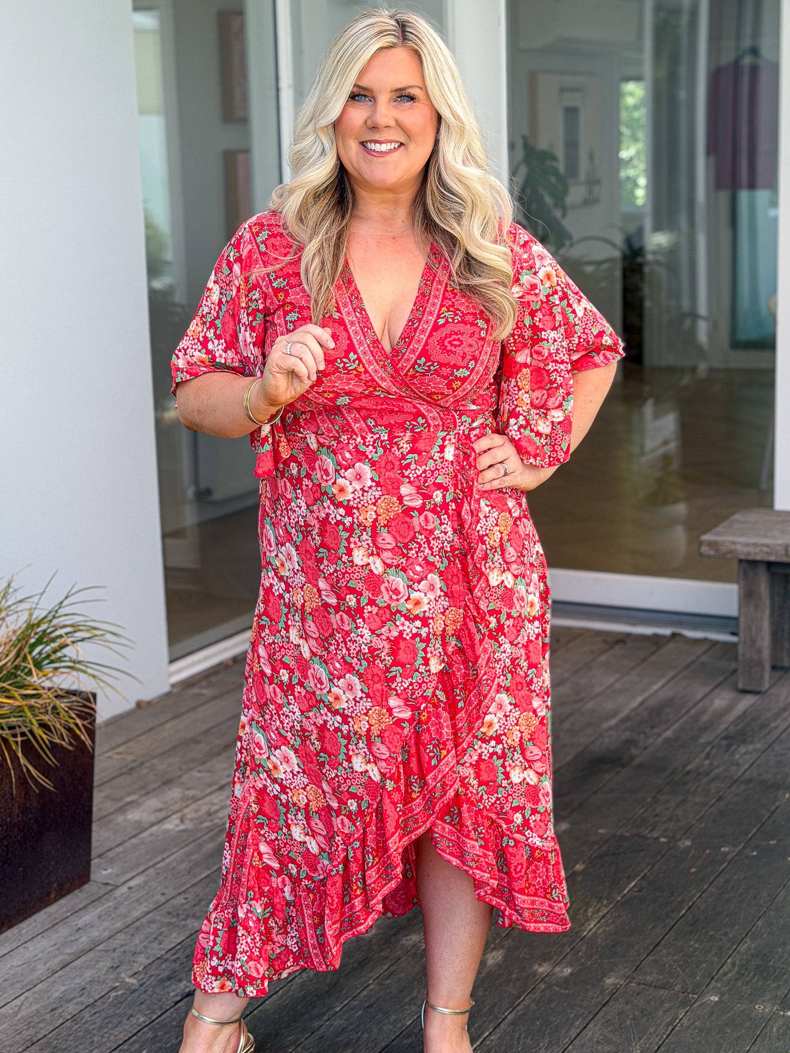 Cordelia Wrap Dress - Red