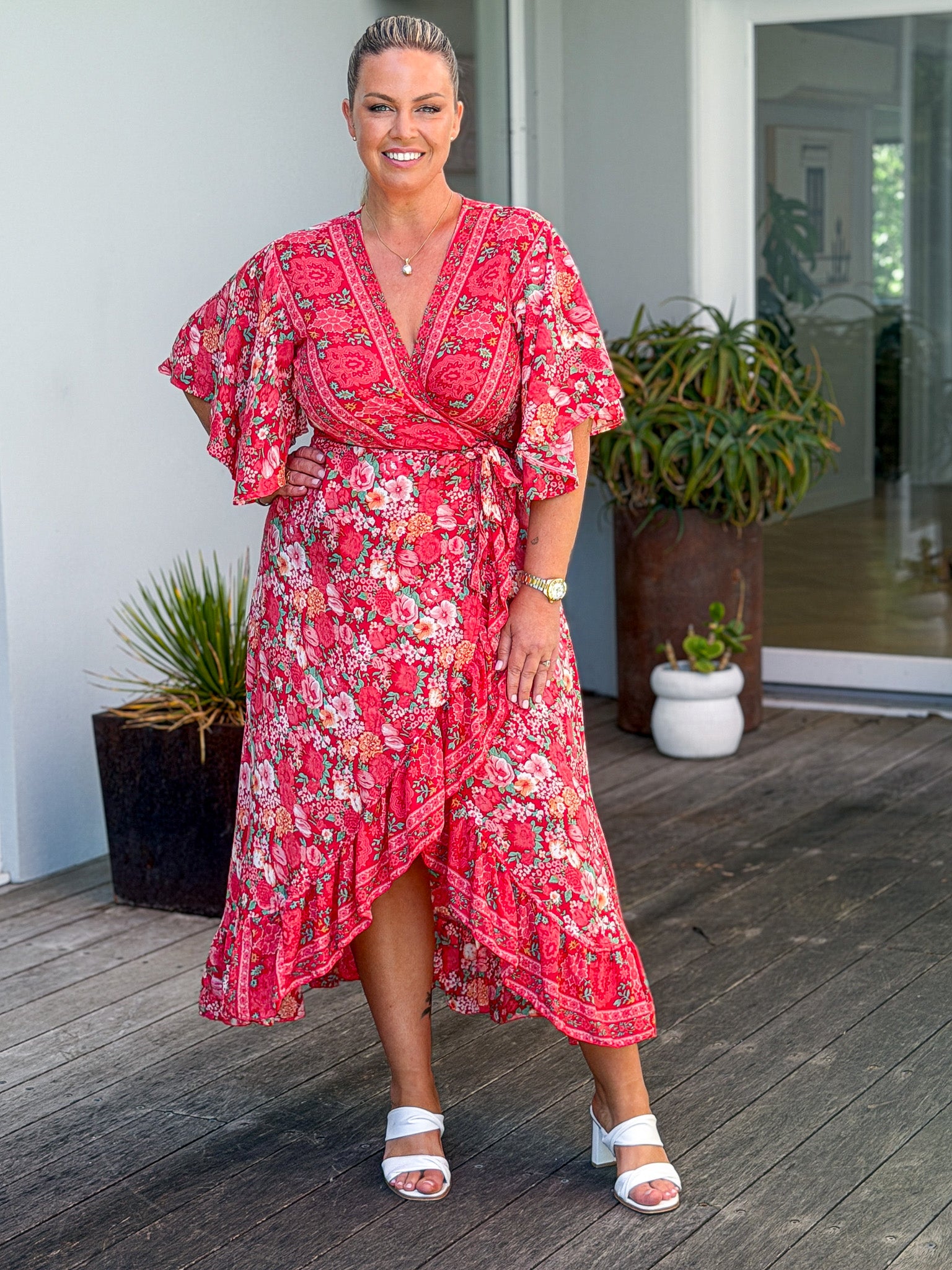 Cordelia Wrap Dress - Red