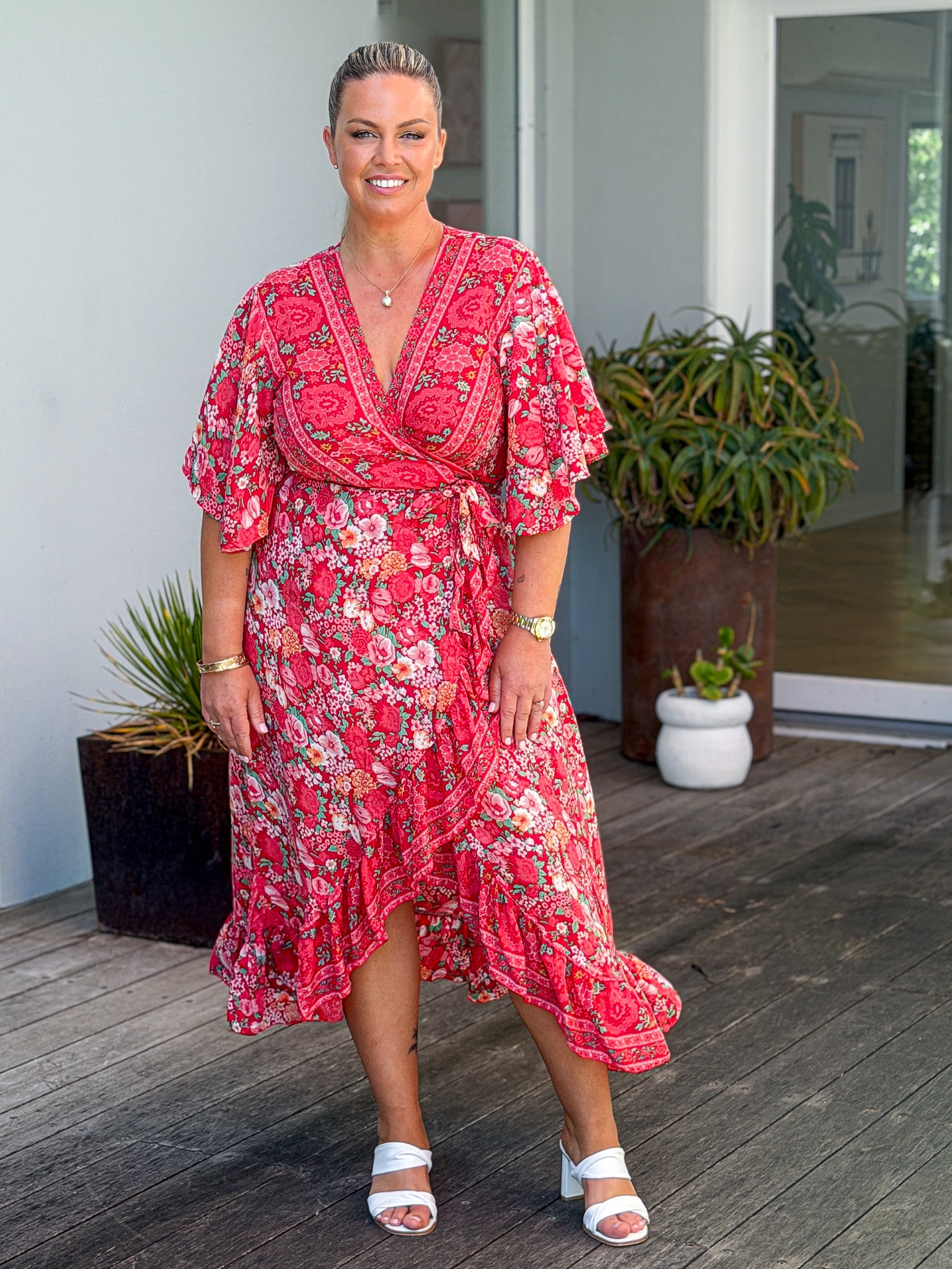 Cordelia Wrap Dress - Red