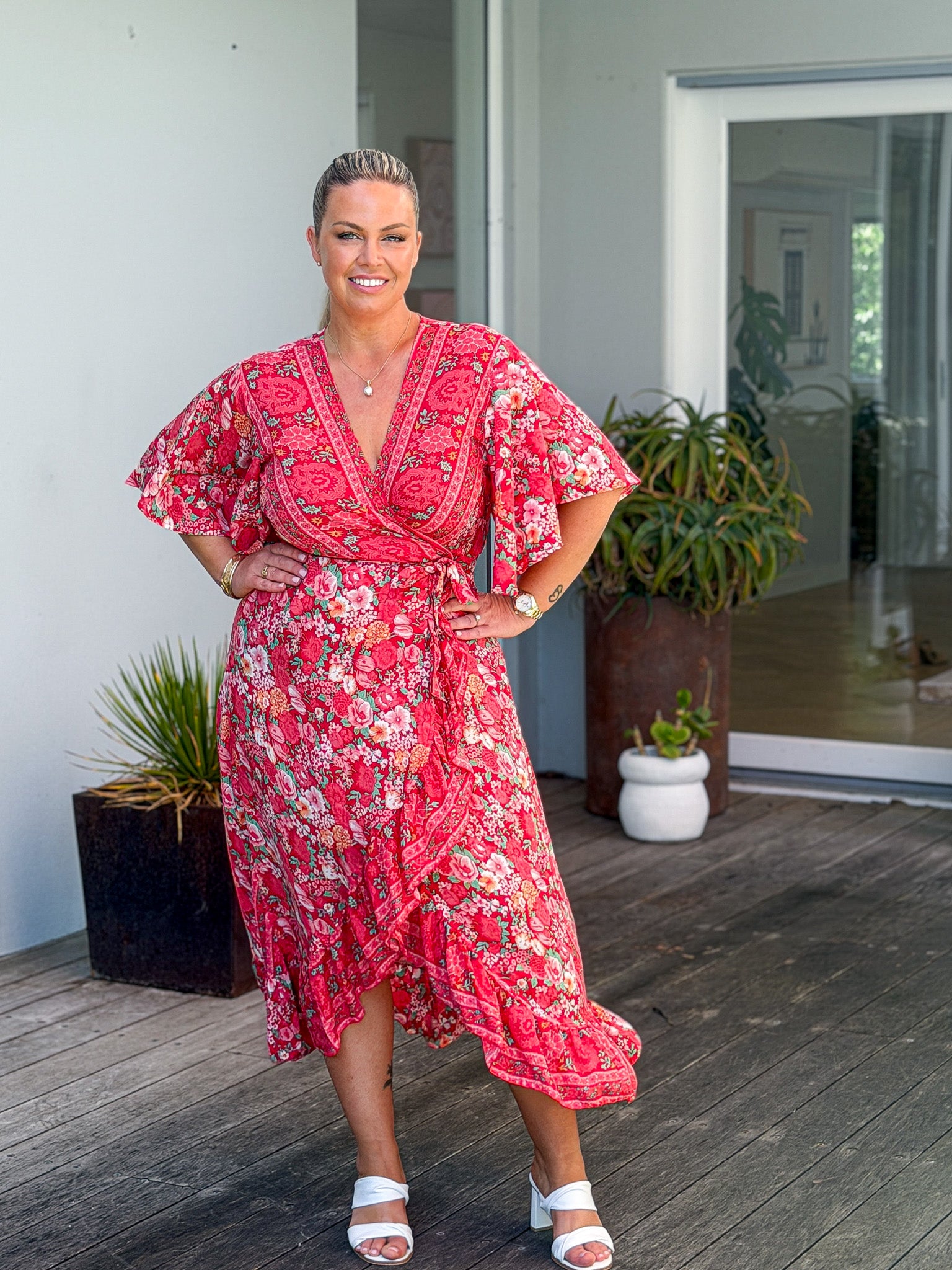 Cordelia Wrap Dress - Red