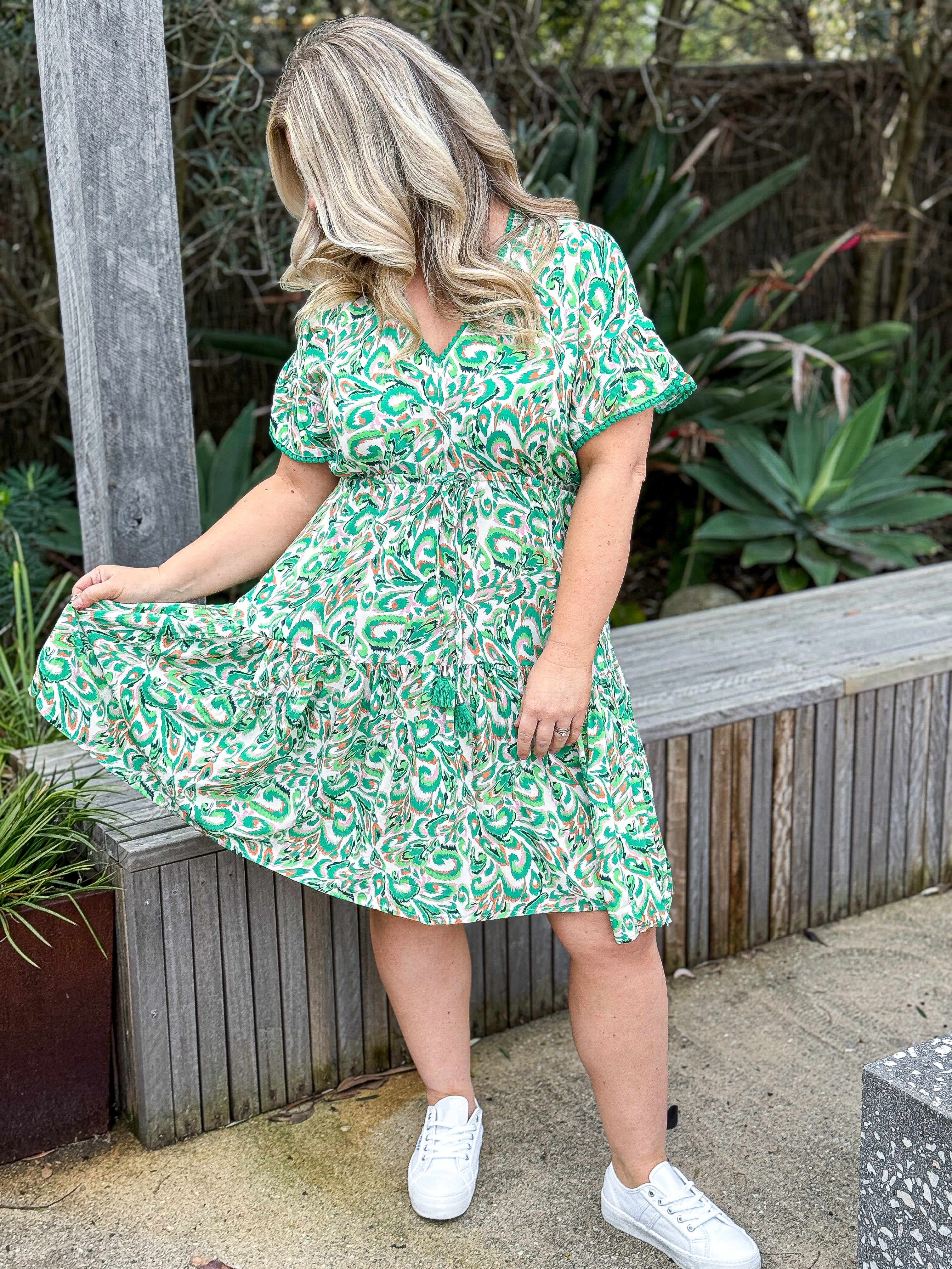 Bengie Dress - Green Multi