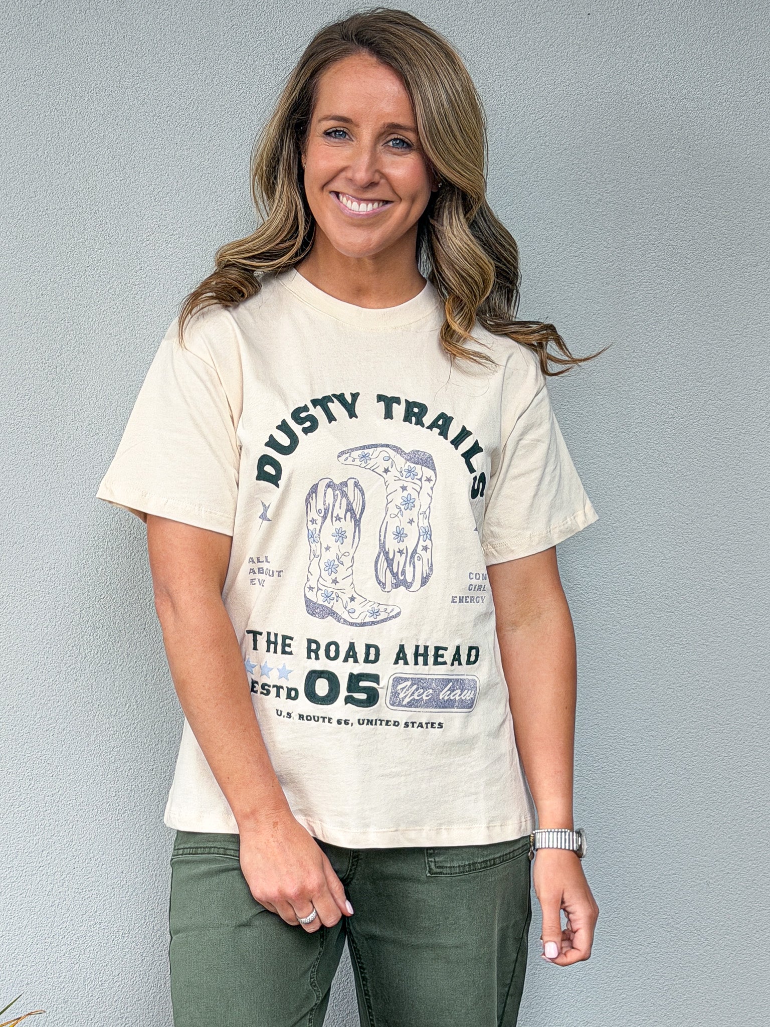 Dusty Trails Relaxed Tee - Vanilla