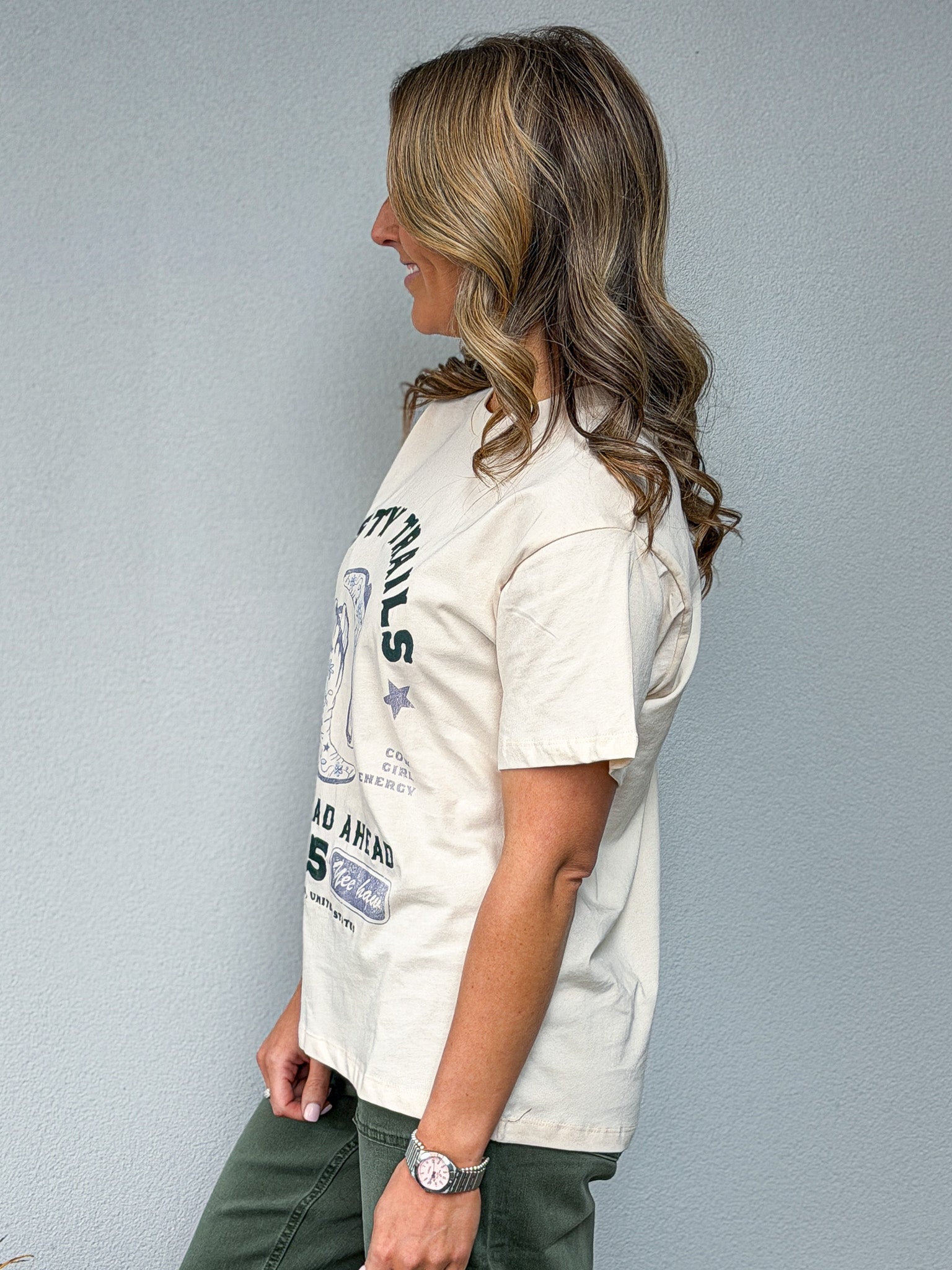 Dusty Trails Relaxed Tee - Vanilla