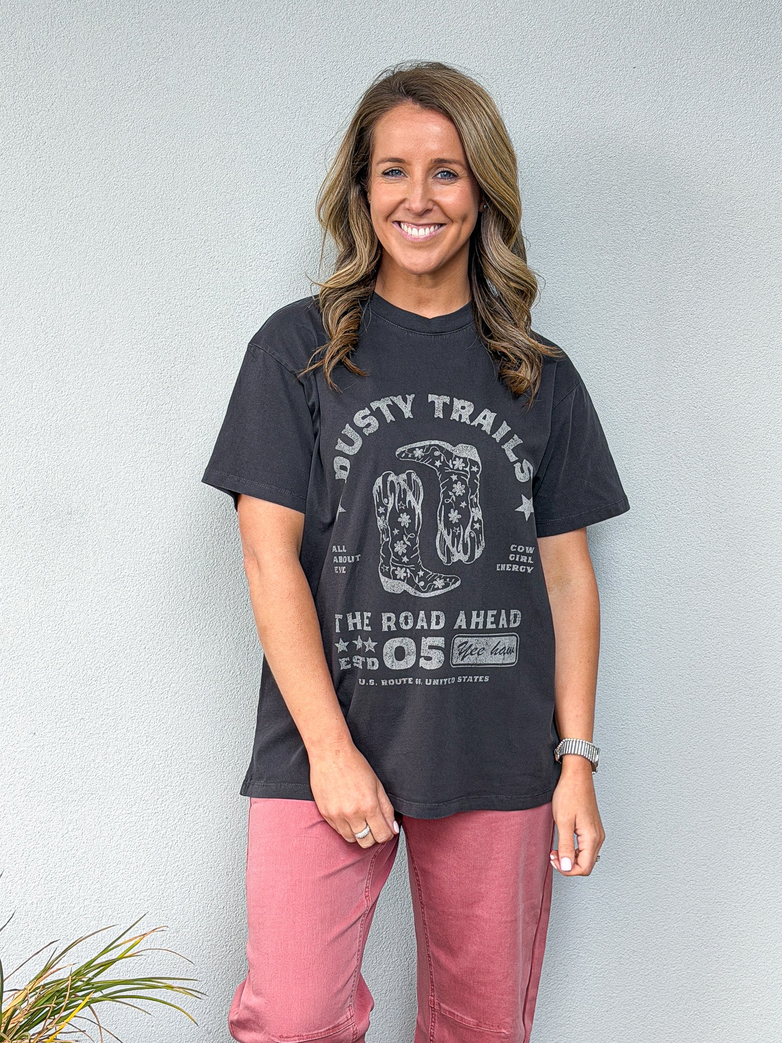 Dusty Trails Relaxed Tee - Washed Black