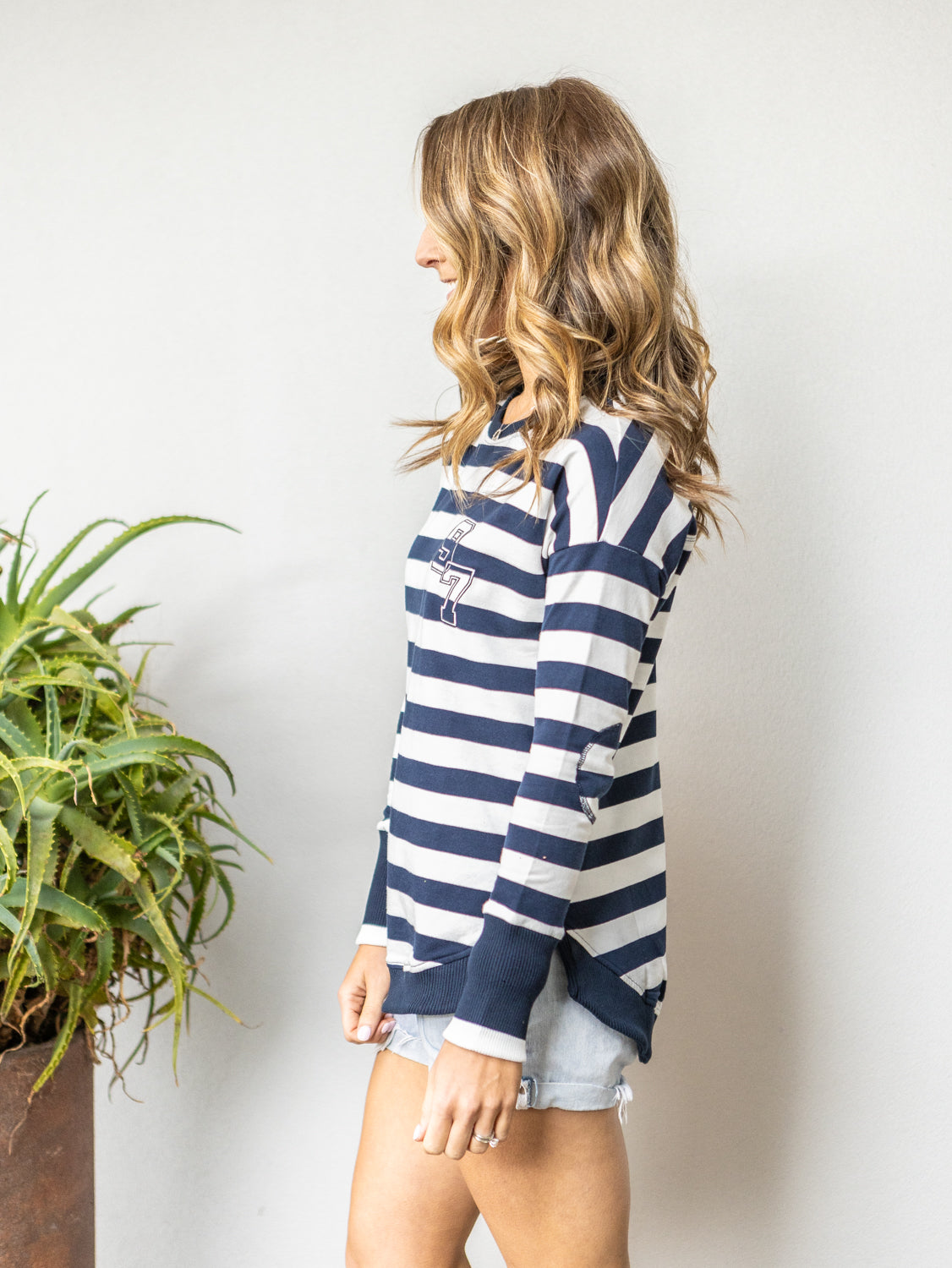 Lucy French Terry Sweat - Nautical Stripe