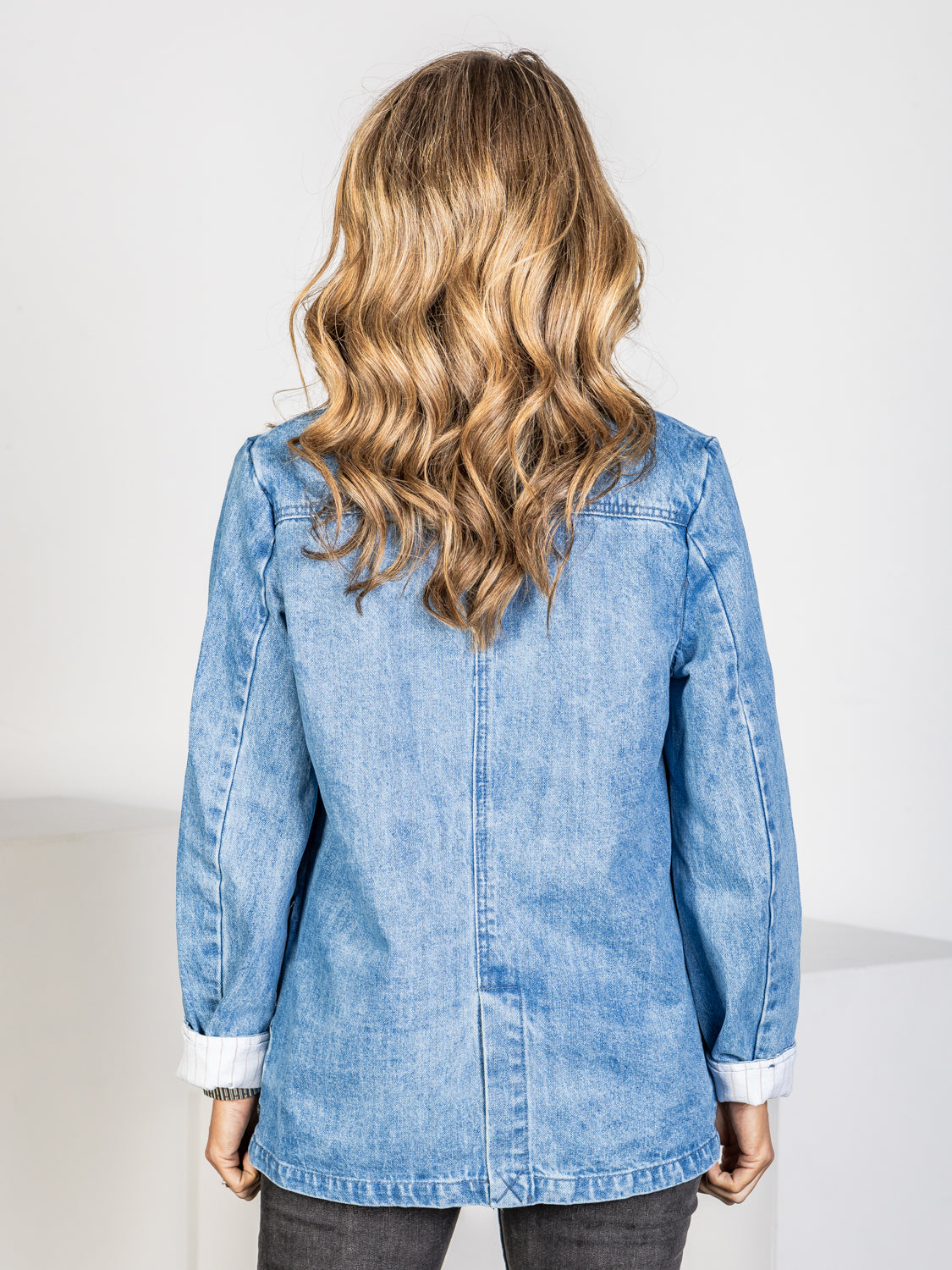 Cate Denim Blazer - Blue