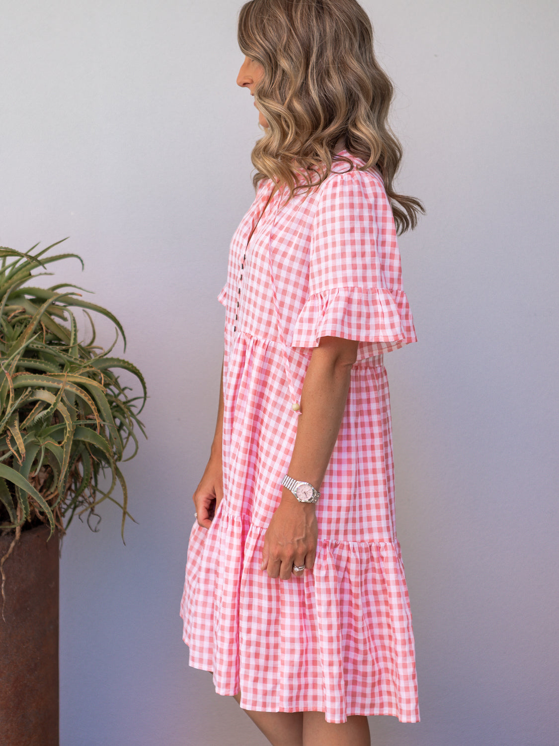 Veronica Dress - Pink Gingham