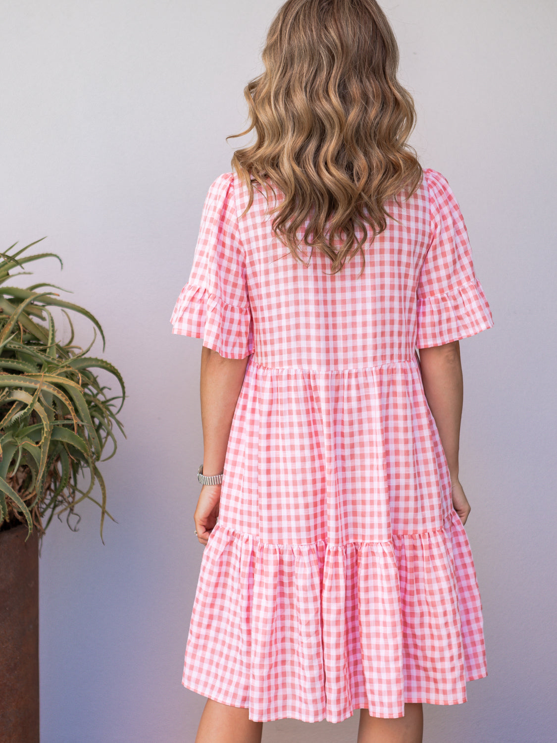 Veronica Dress - Pink Gingham