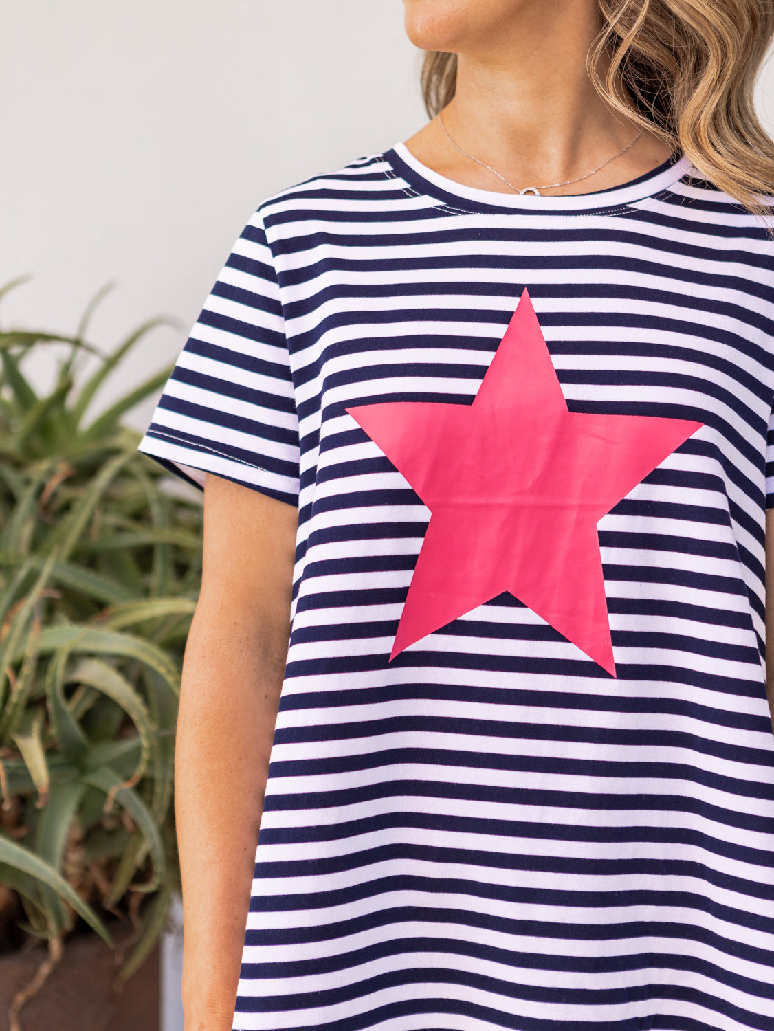 Cohen Navy/White Stripe Pink Star