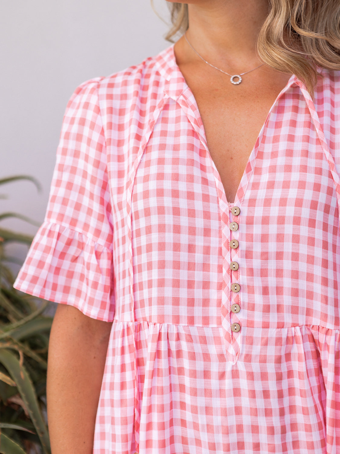 Veronica Dress - Pink Gingham