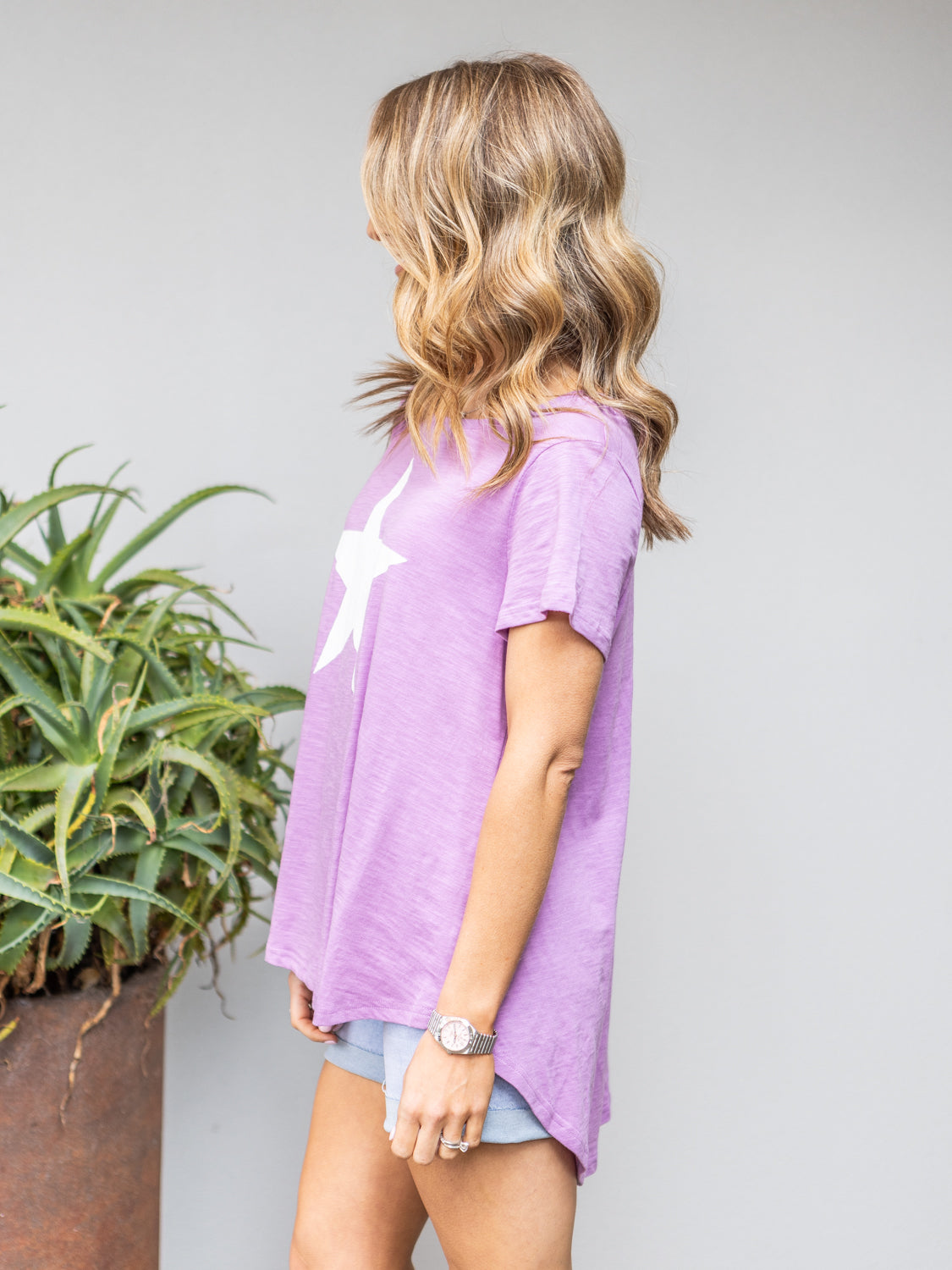 Maggie  Tee - Lilac / White Star