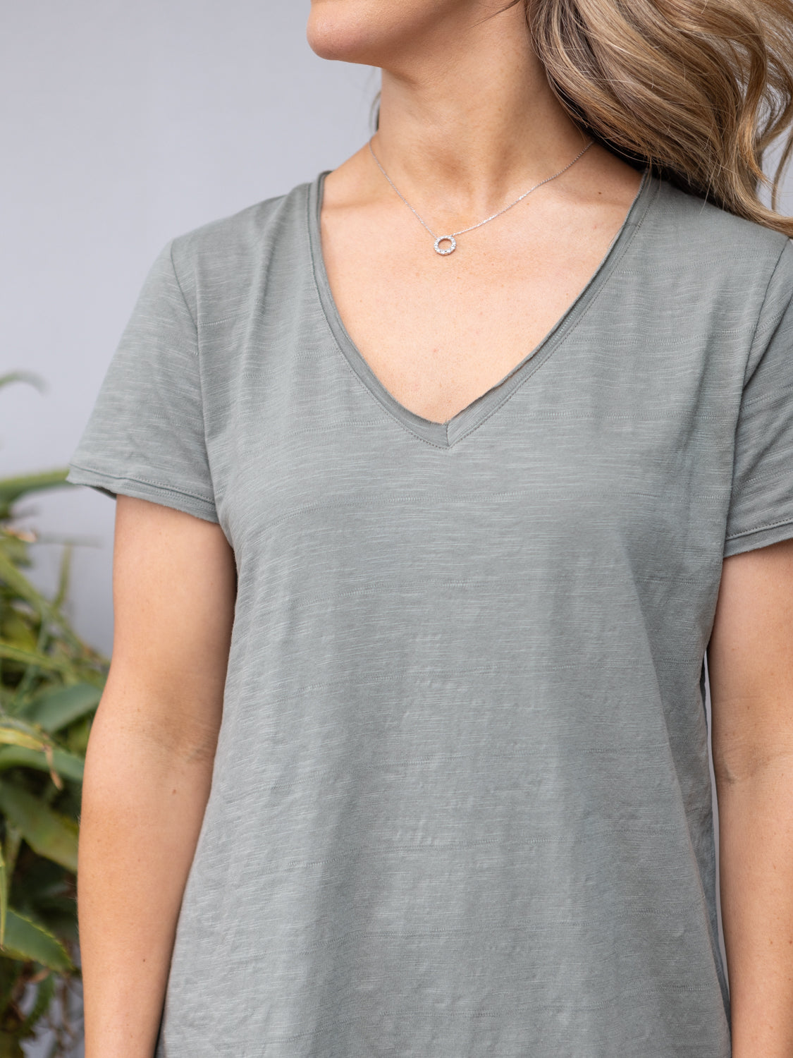 Mary Textured Tee Dress - Khaki