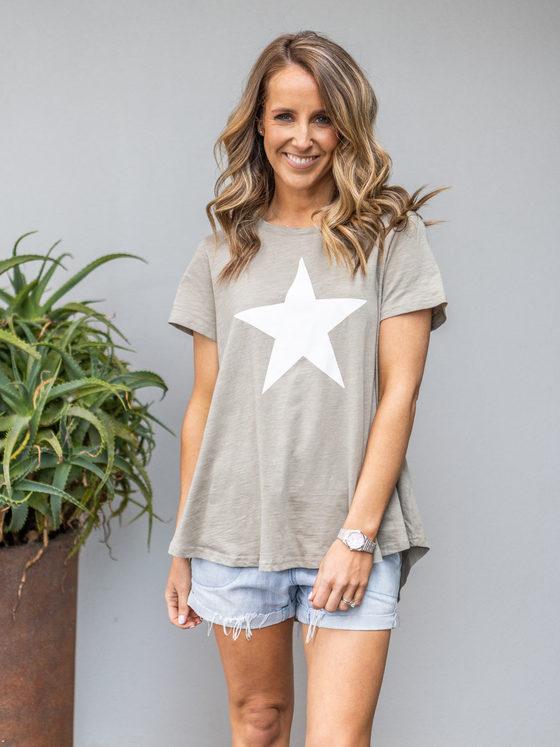 Maggie Tee - Sage With White Star