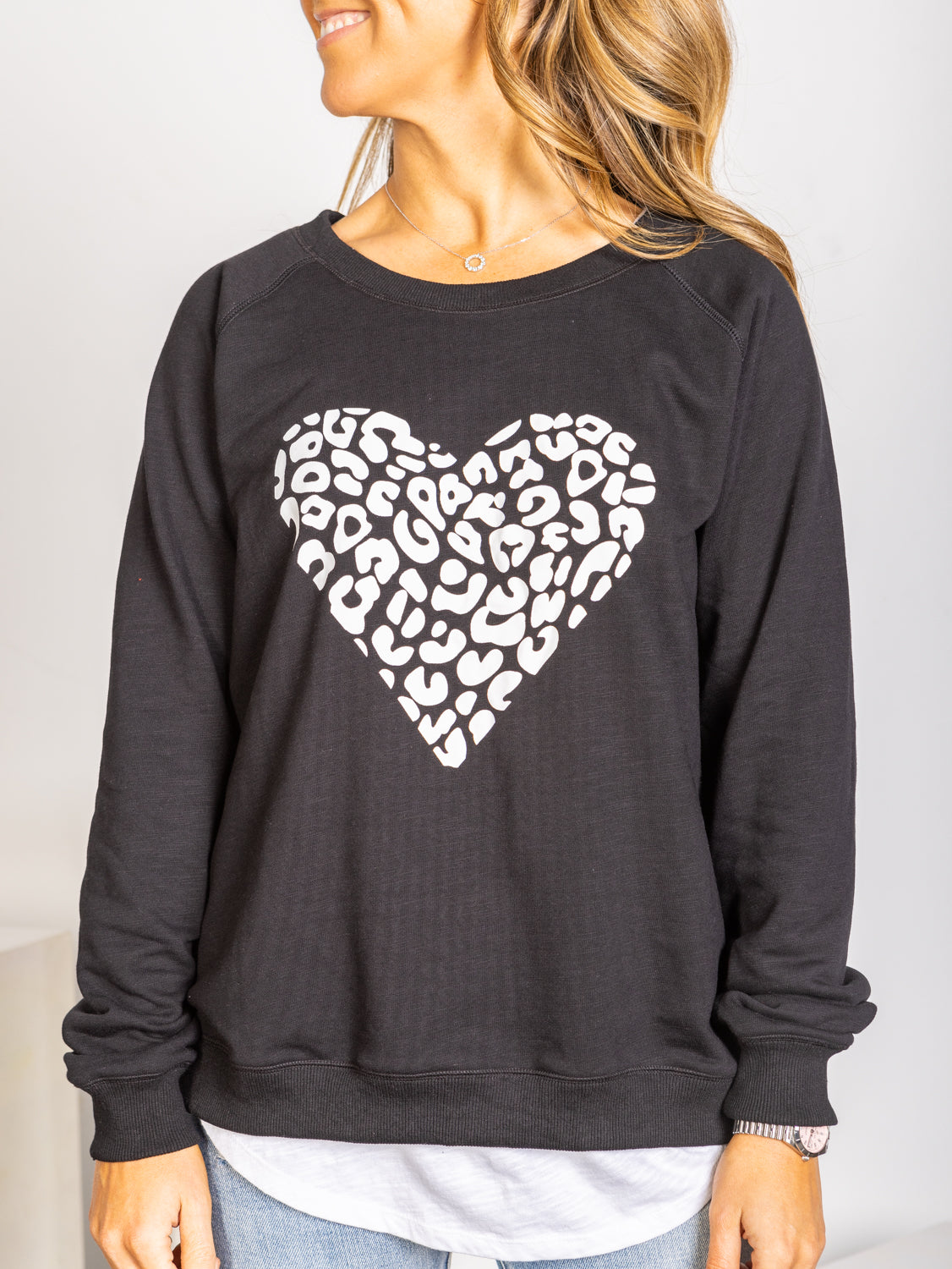 Christie Love Heart Sweater - Black