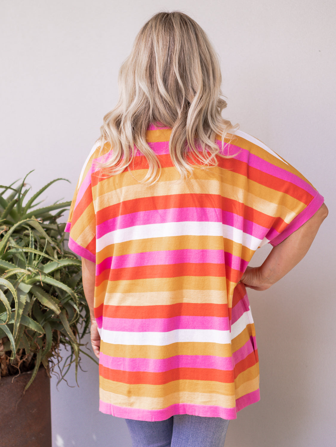 Oahu Stripe Knit - Mango Stripe