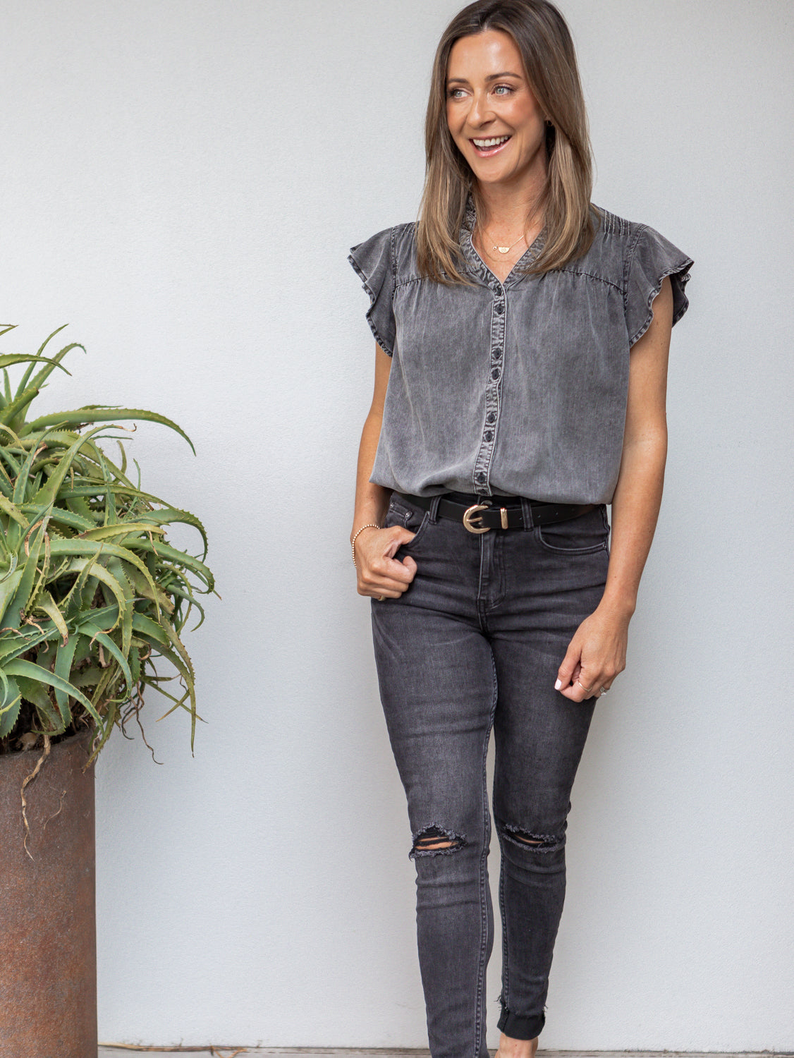 Reese Top - Washed Black
