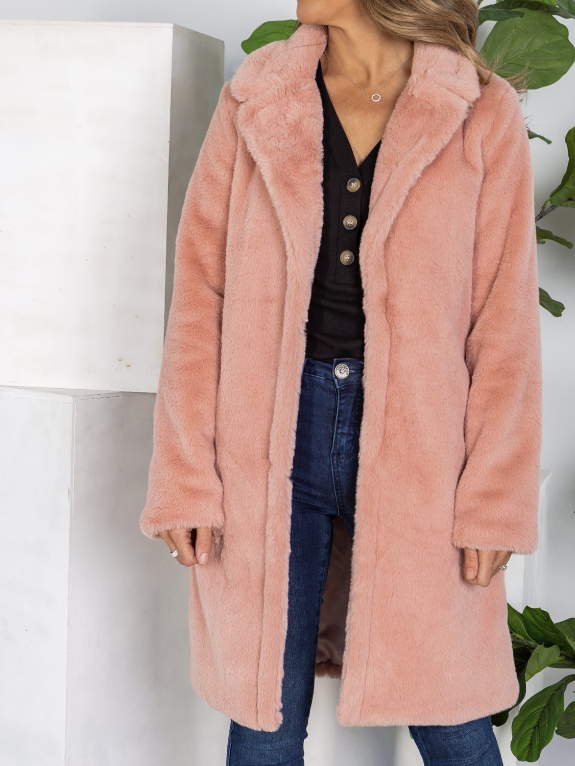 Coco Faux Fur Coat - Pink