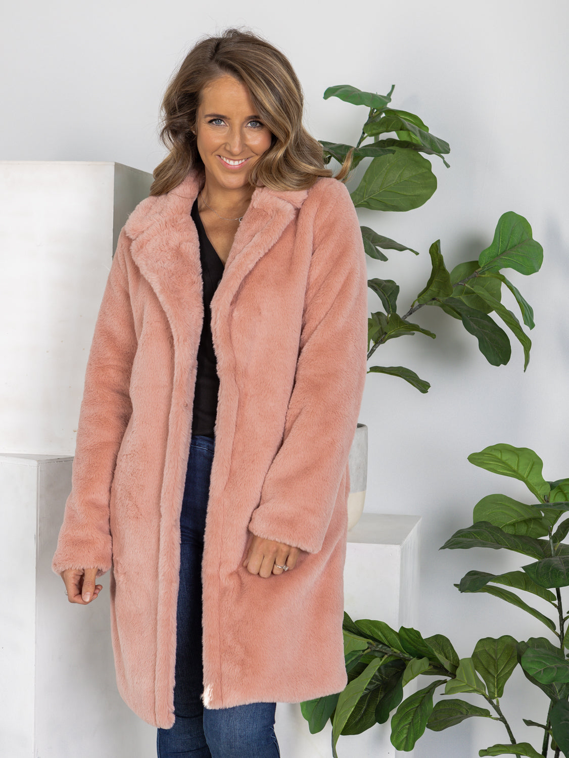 Coco Faux Fur Coat - Pink