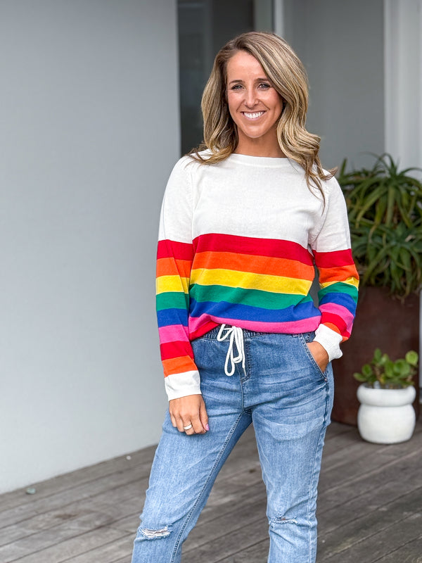 Florida Stripe Jumper - Rainbow
