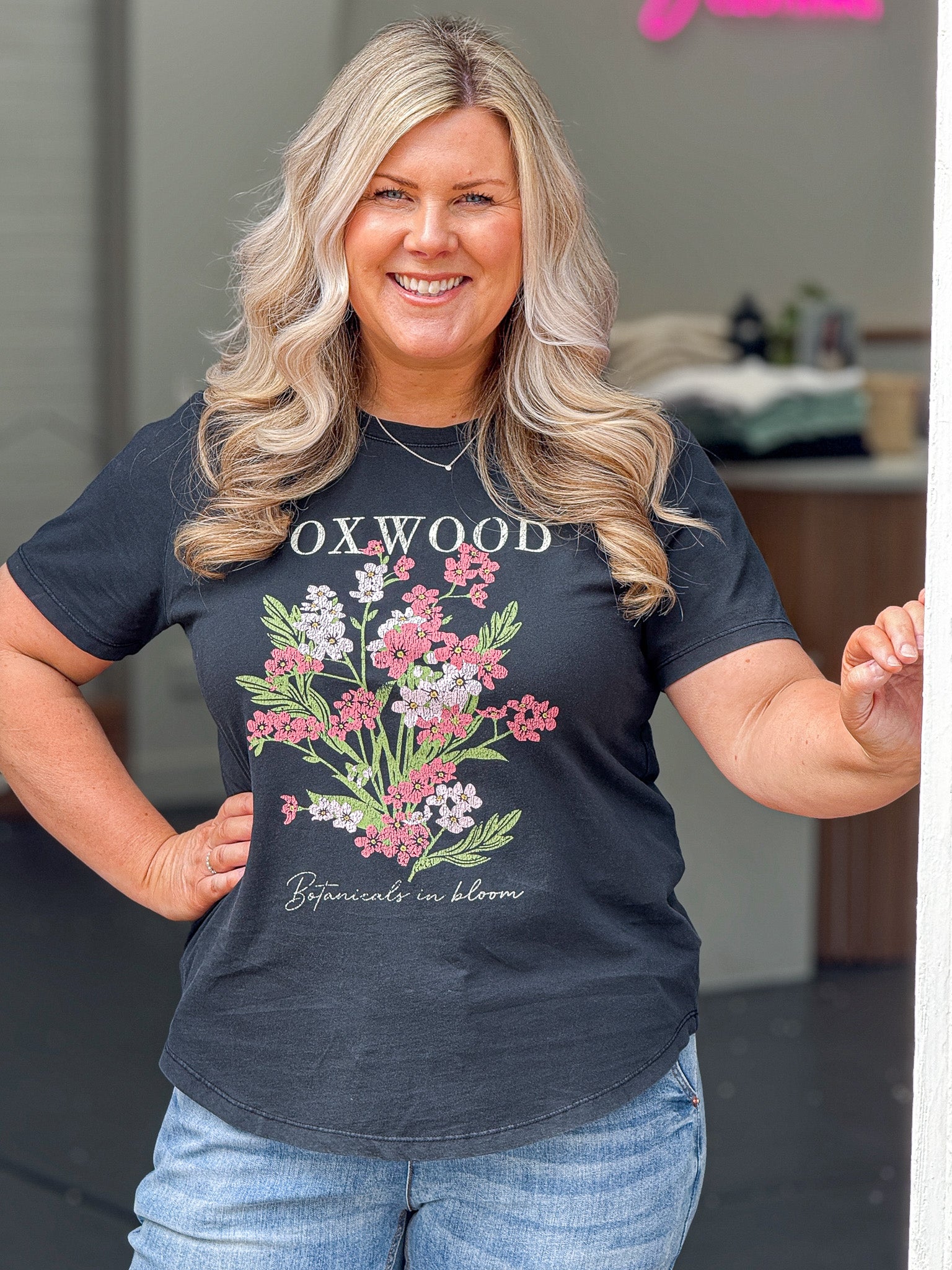 Flowers Tee - Washed Black
