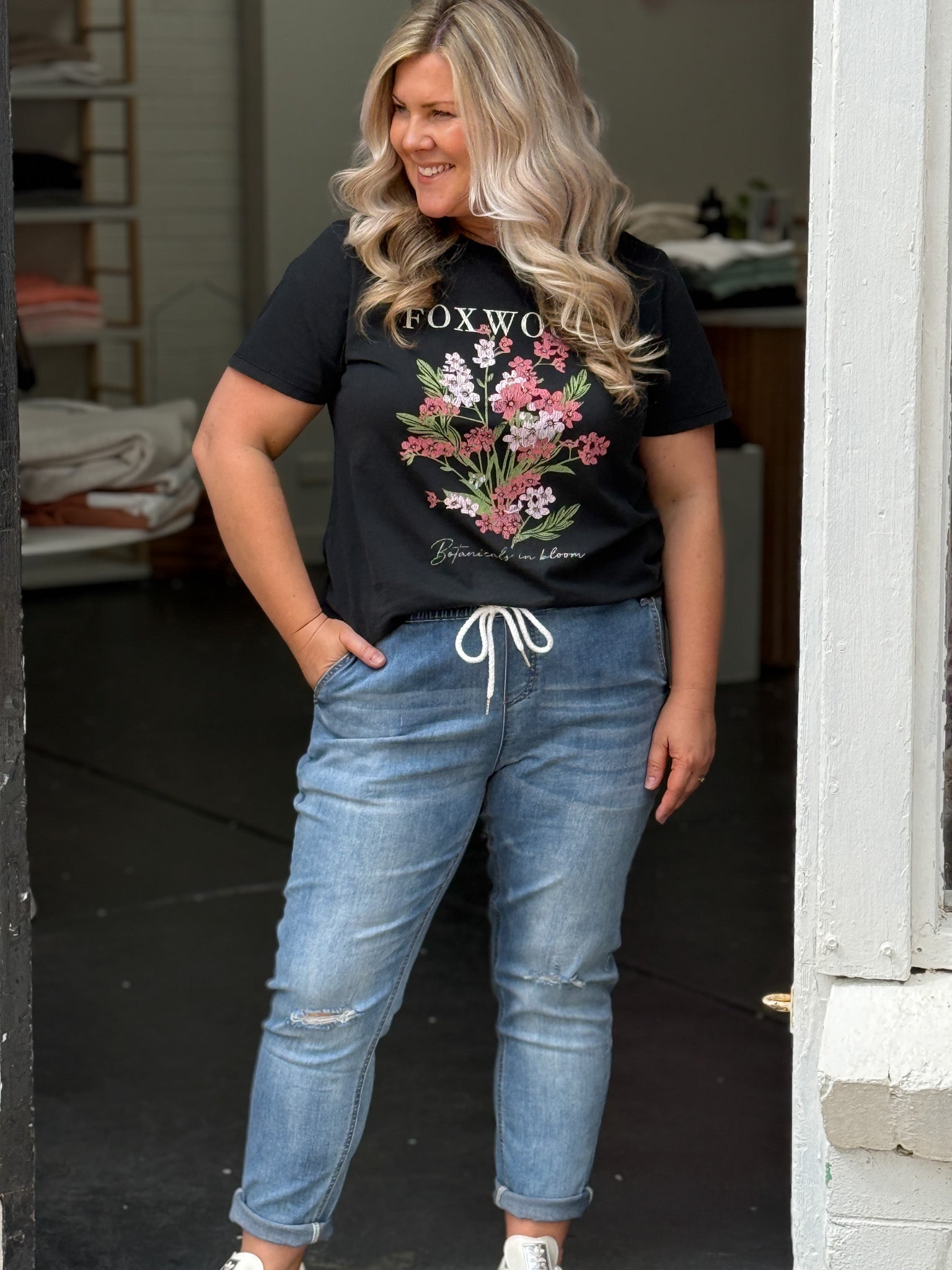 Flowers Tee - Washed Black