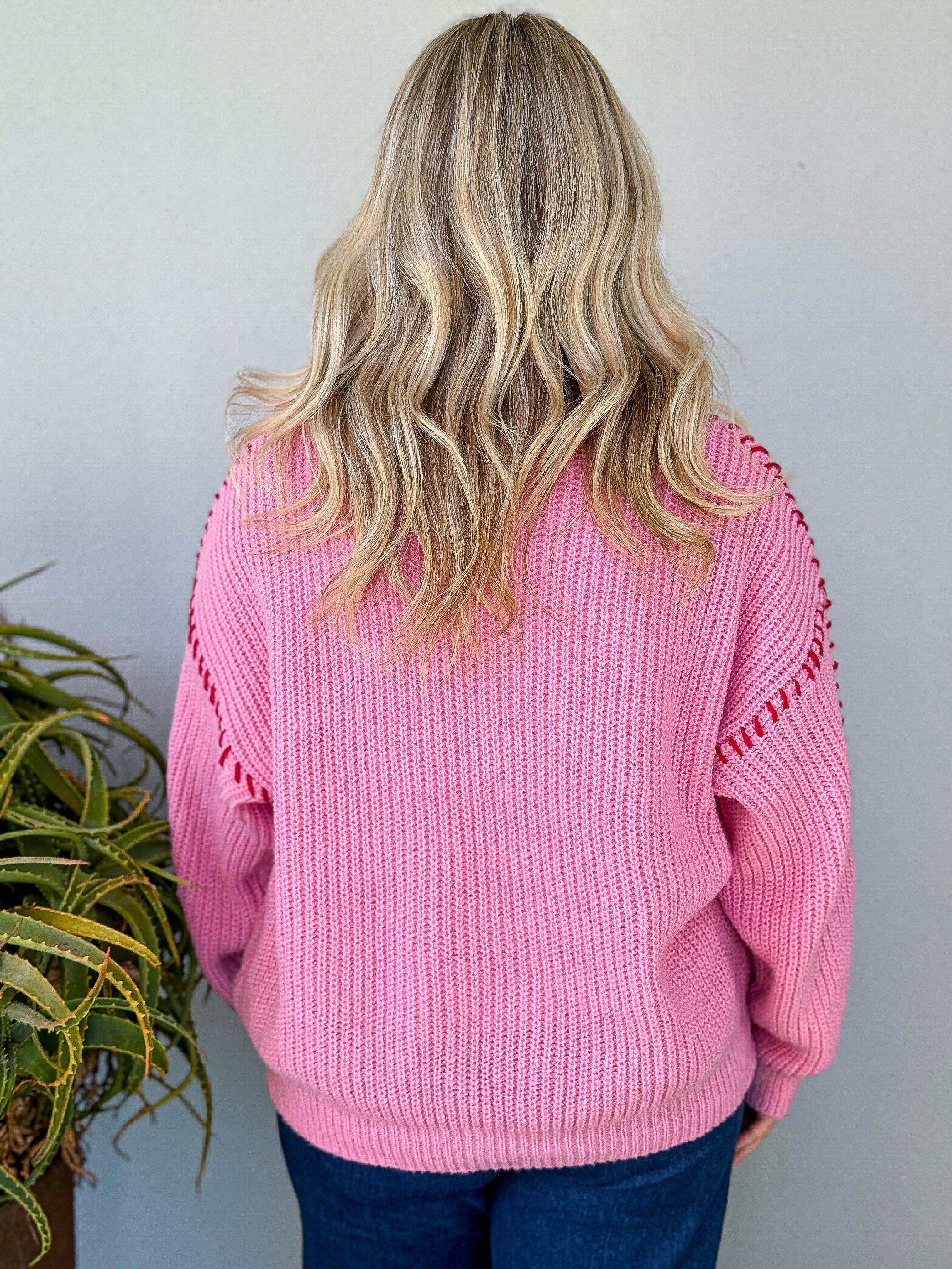 Gabriella Knit Top - Pink/Red