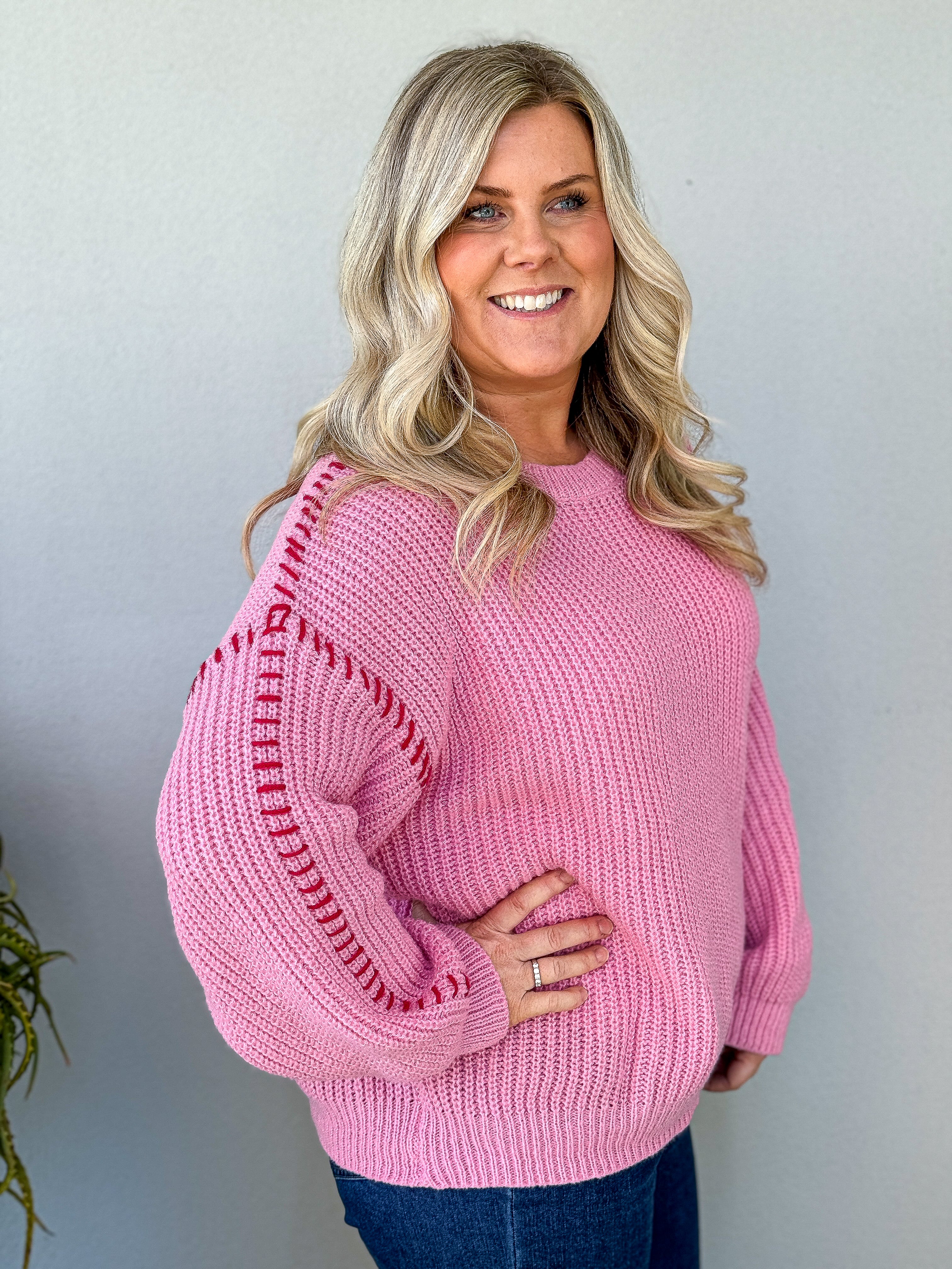 Gabriella Knit Top - Pink/Red