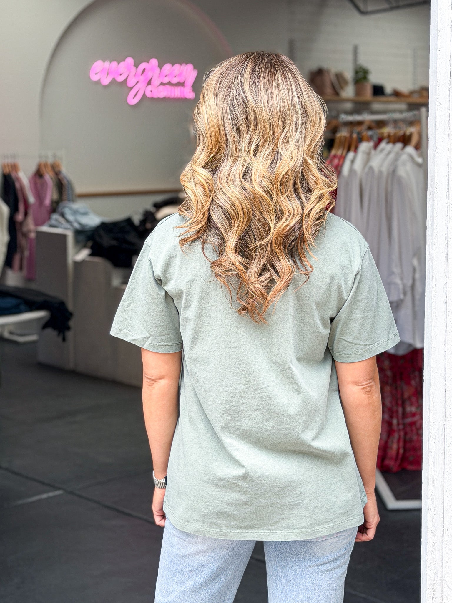 Giddy Up Relaxed Tee - Sage