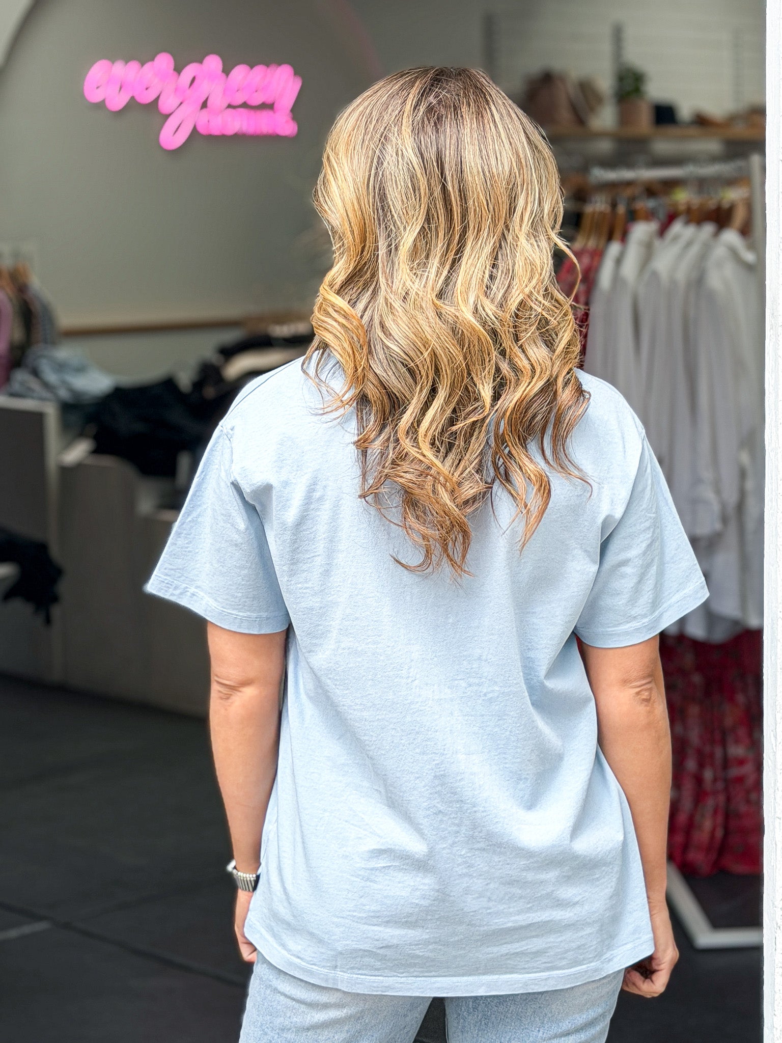 Giddy Up Relaxed Tee - Sky