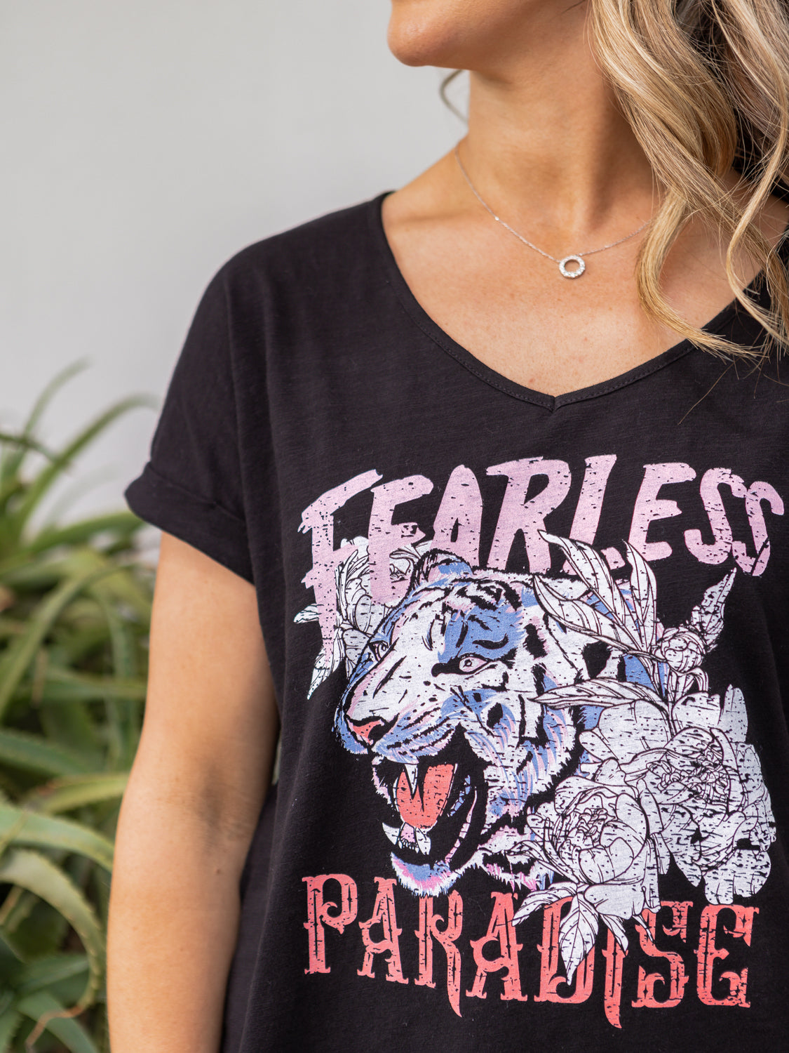 Fearless Tee- Washed Black