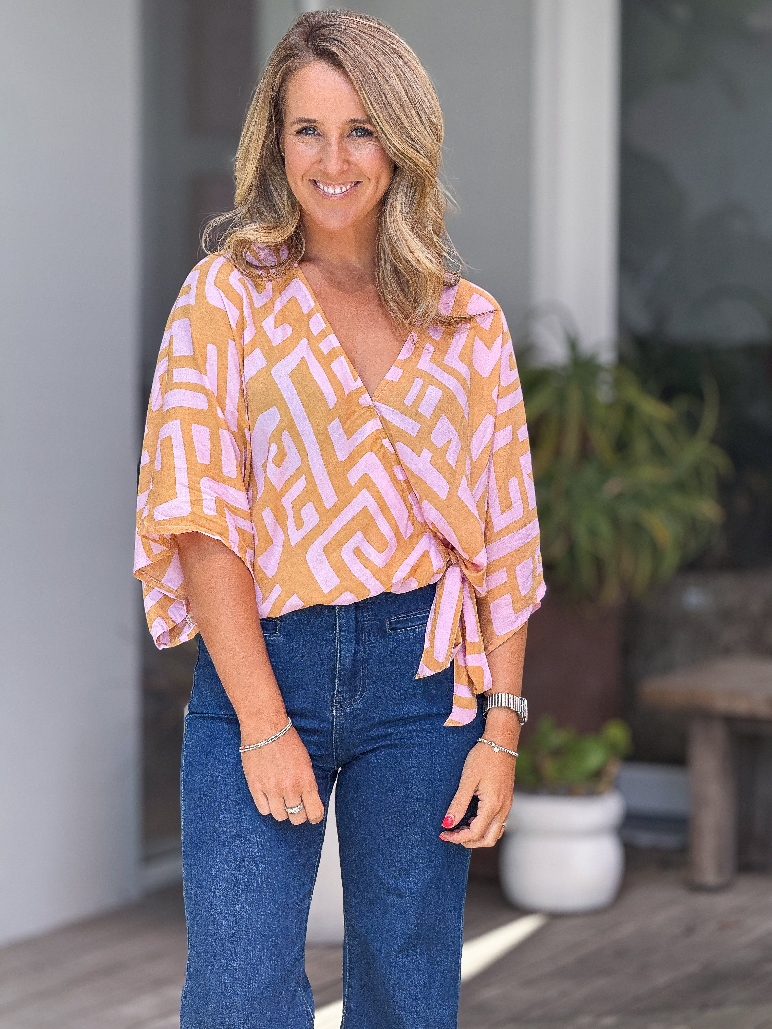 Hanant Top - Pink/Mustard