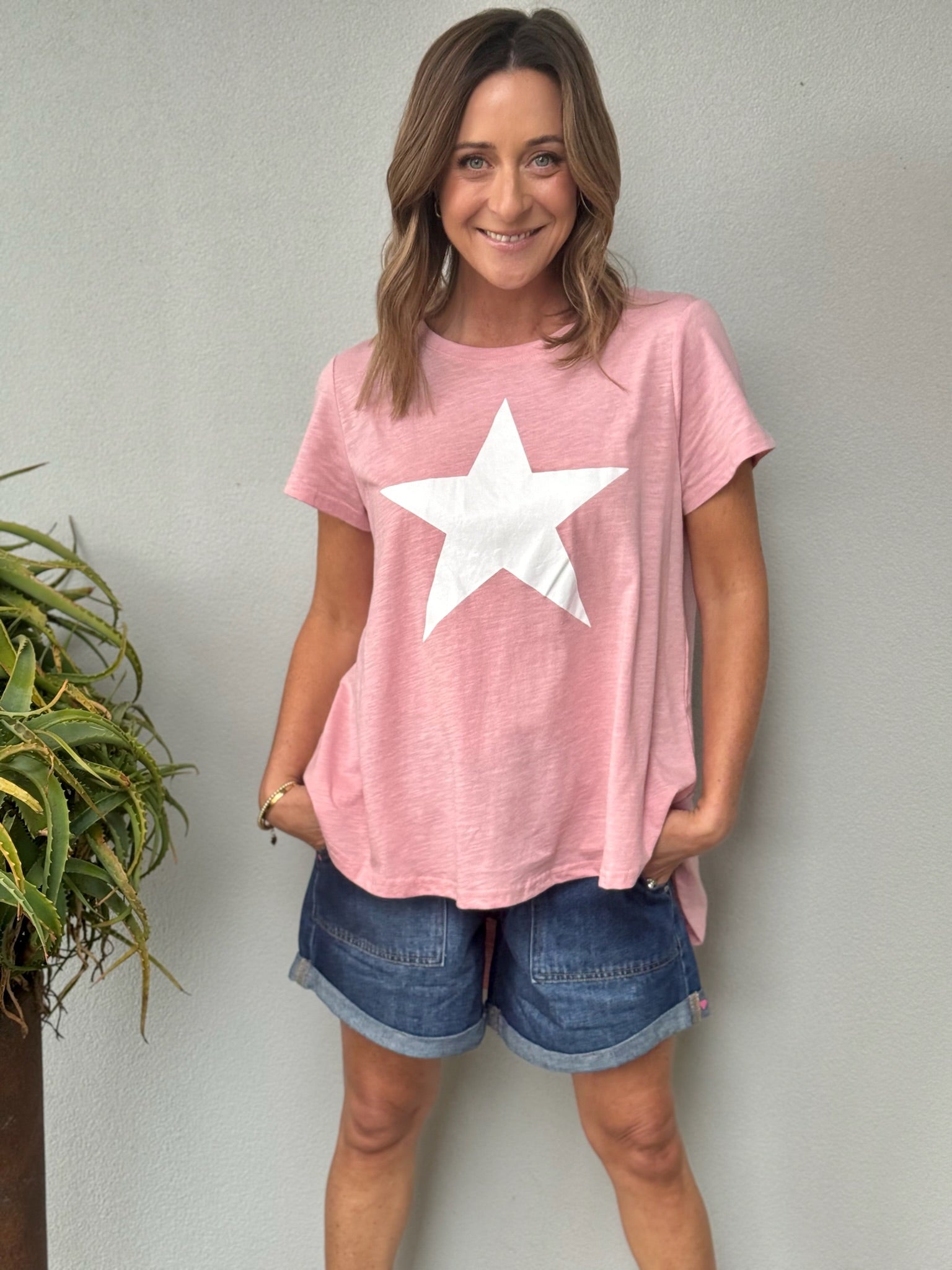 Maggie Tee - Blush With White Star