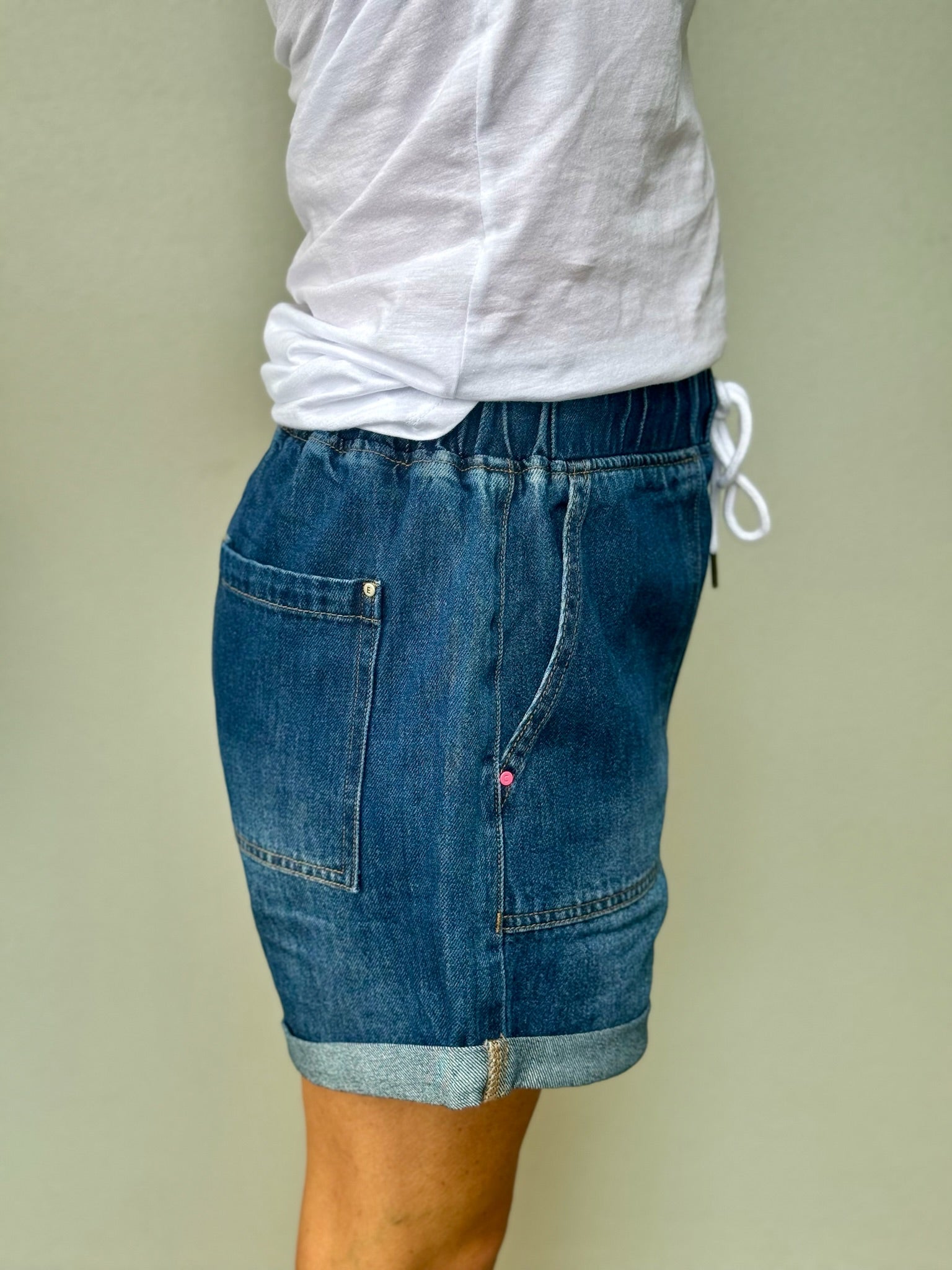 Emma Relaxed Denim Short - Dark Blue Wash