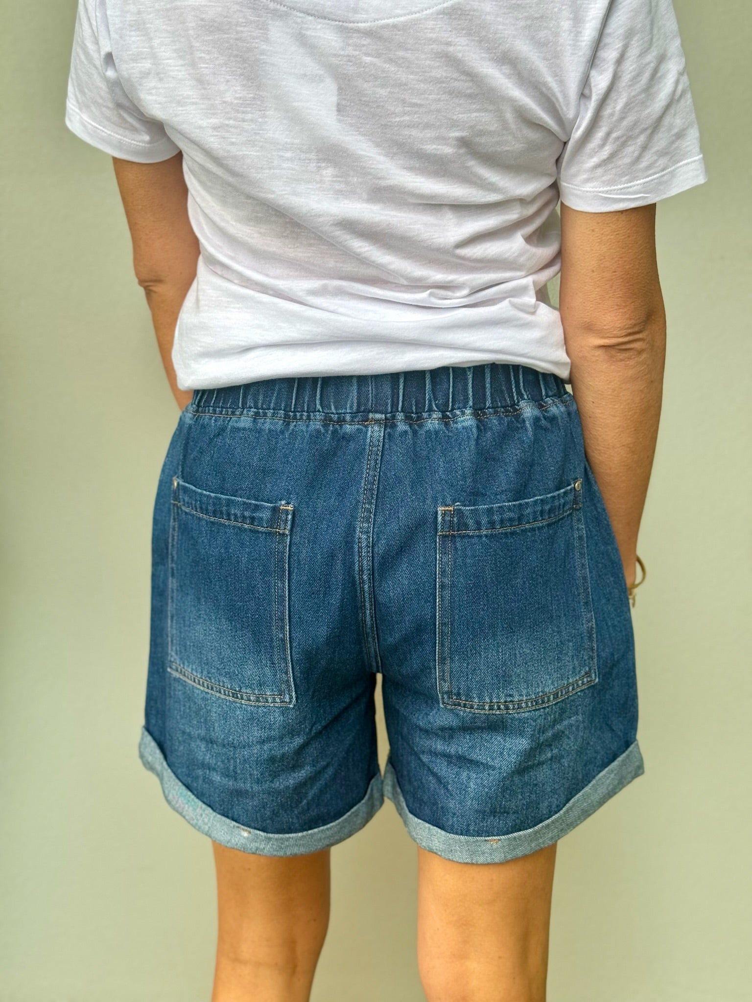 Emma Relaxed Denim Short - Dark Blue Wash