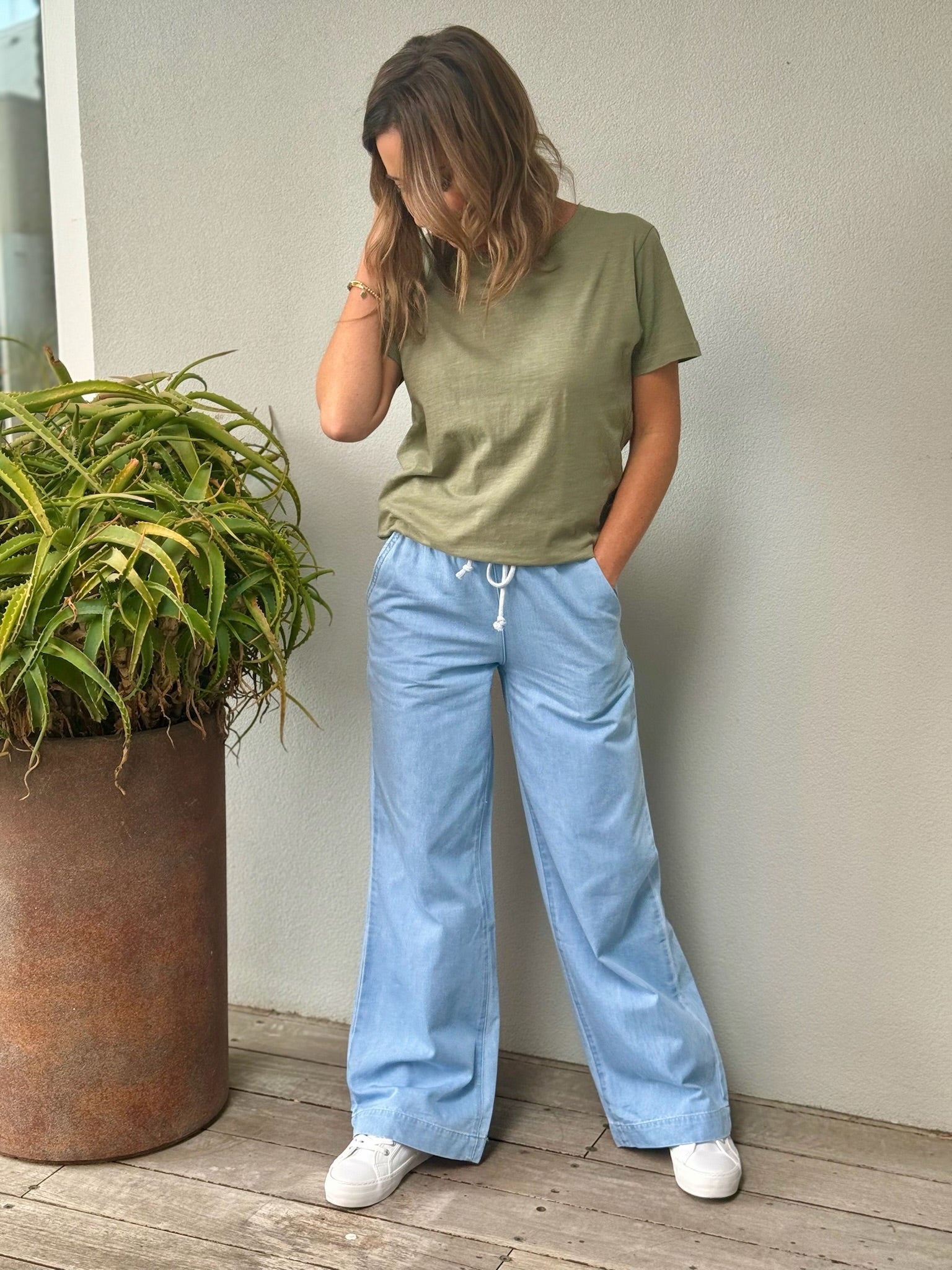 Charlotte Wide Leg Pull on Pant - Light