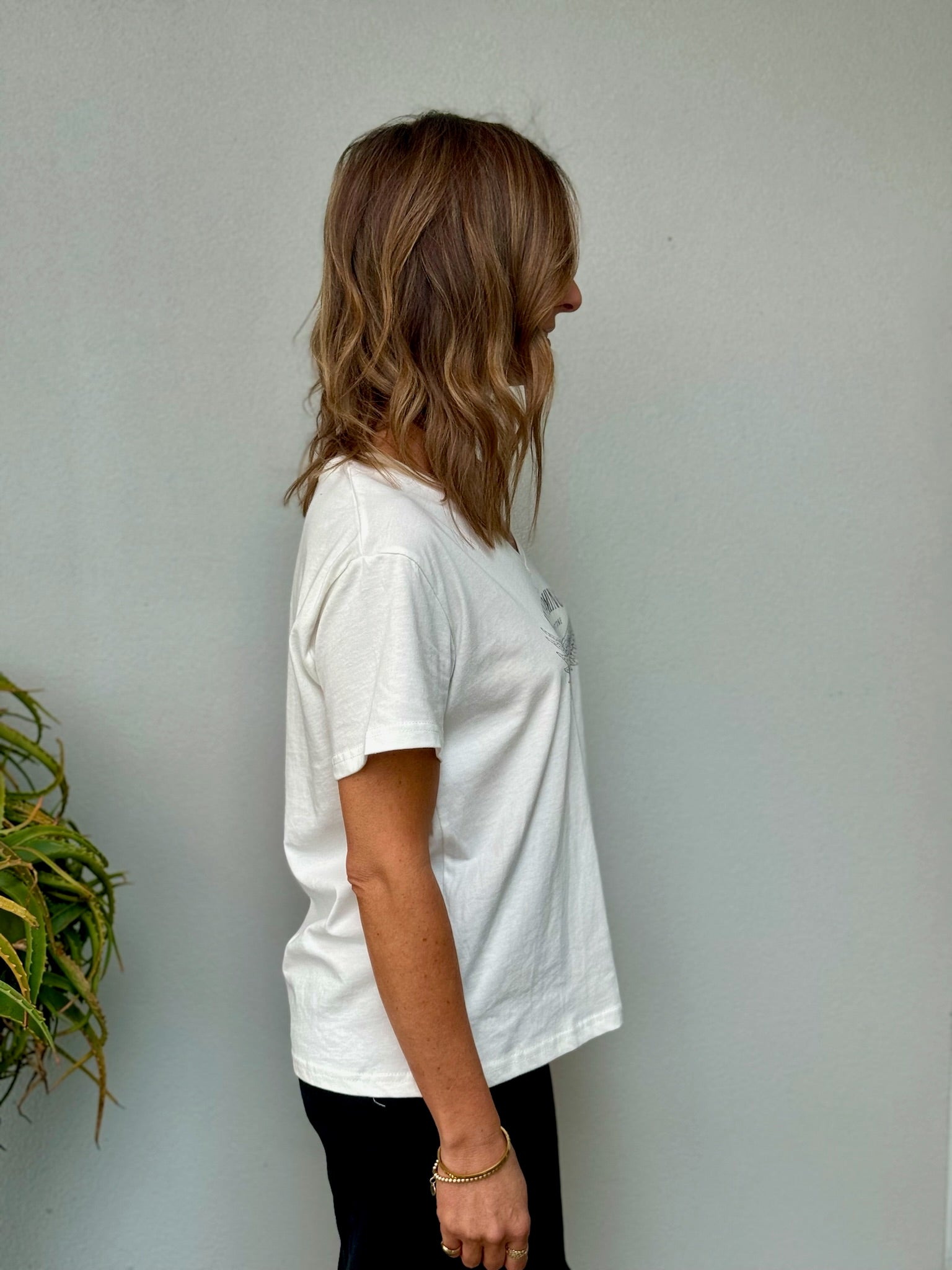 Wyoming V Neck Tee - White